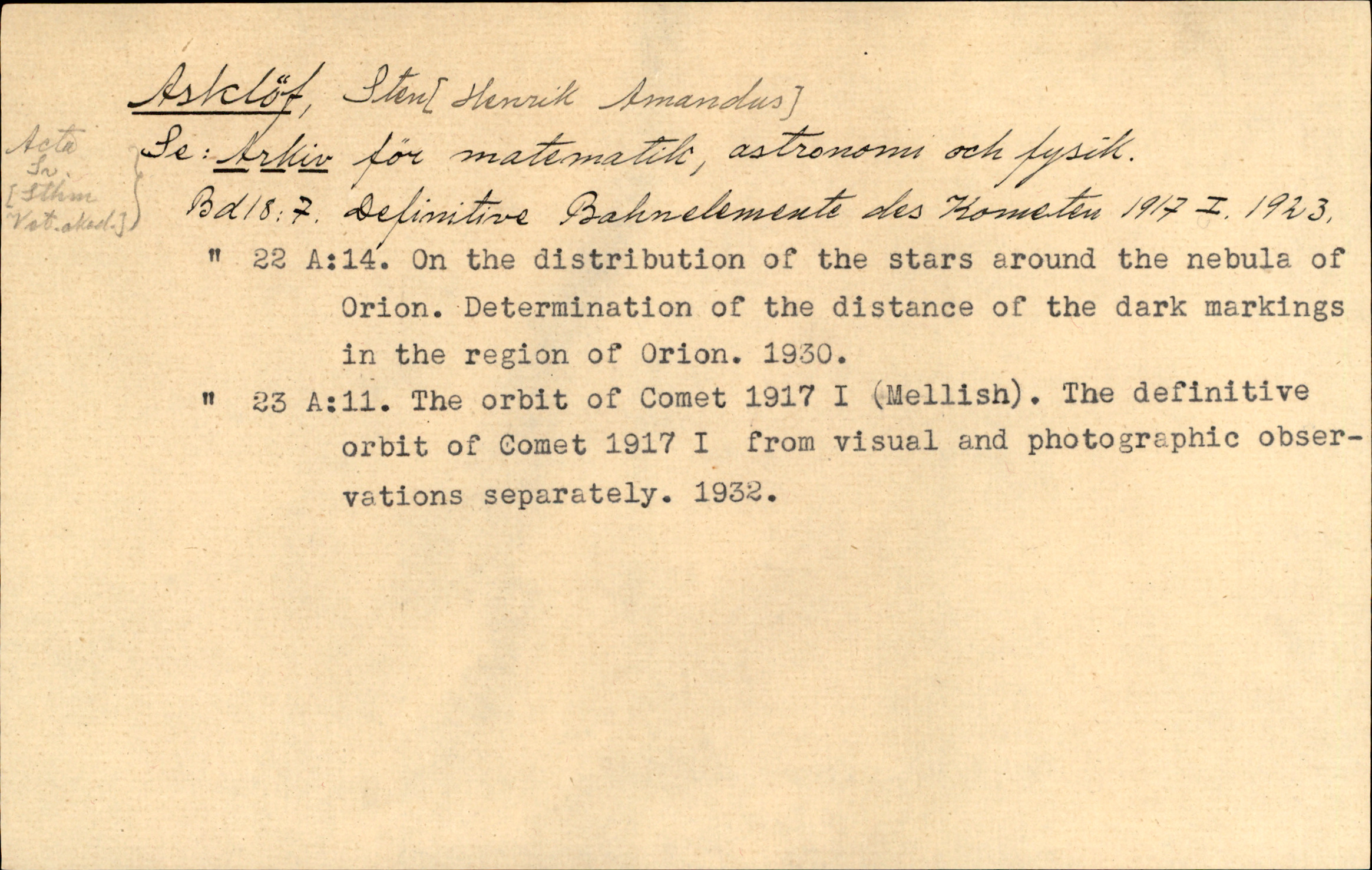 Catalogue Card