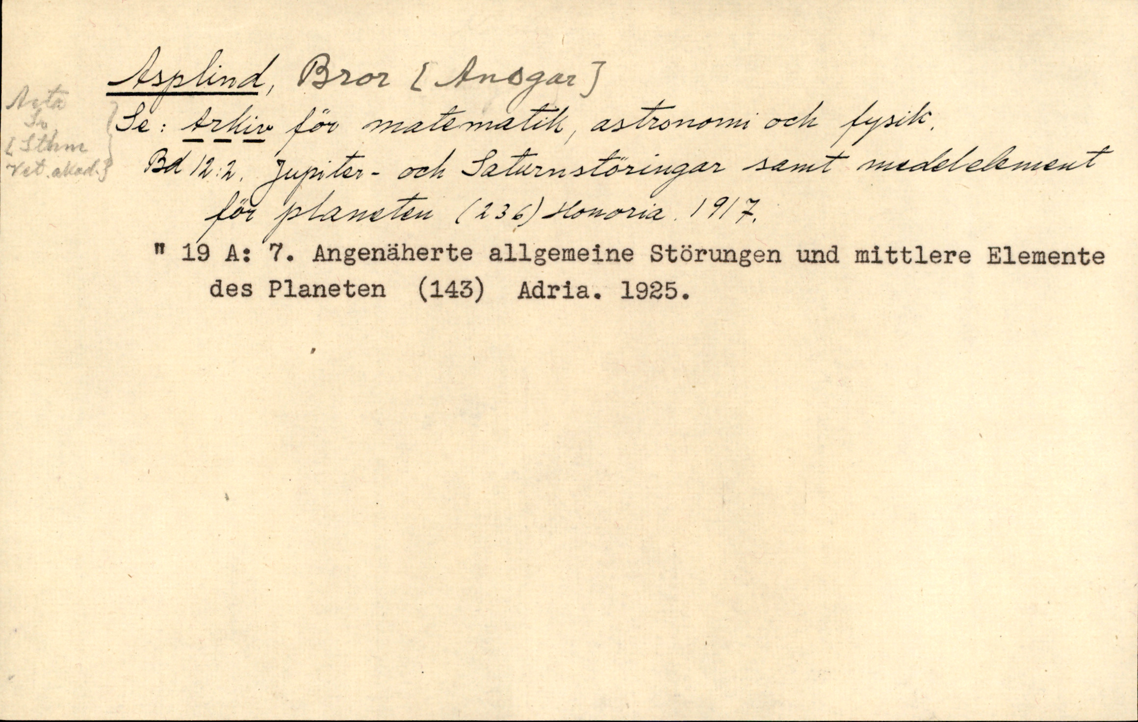 Catalogue Card