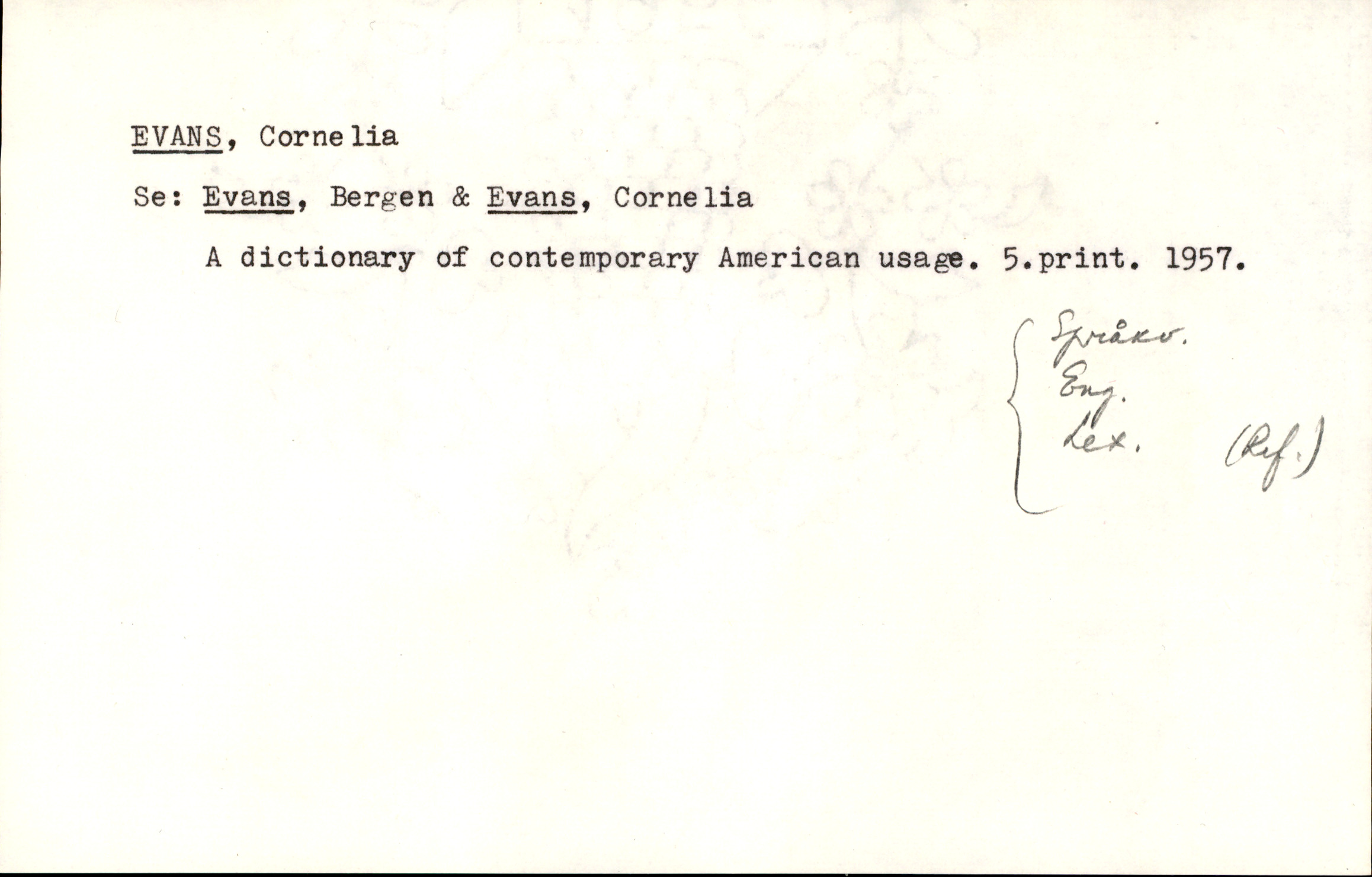 Catalogue Card