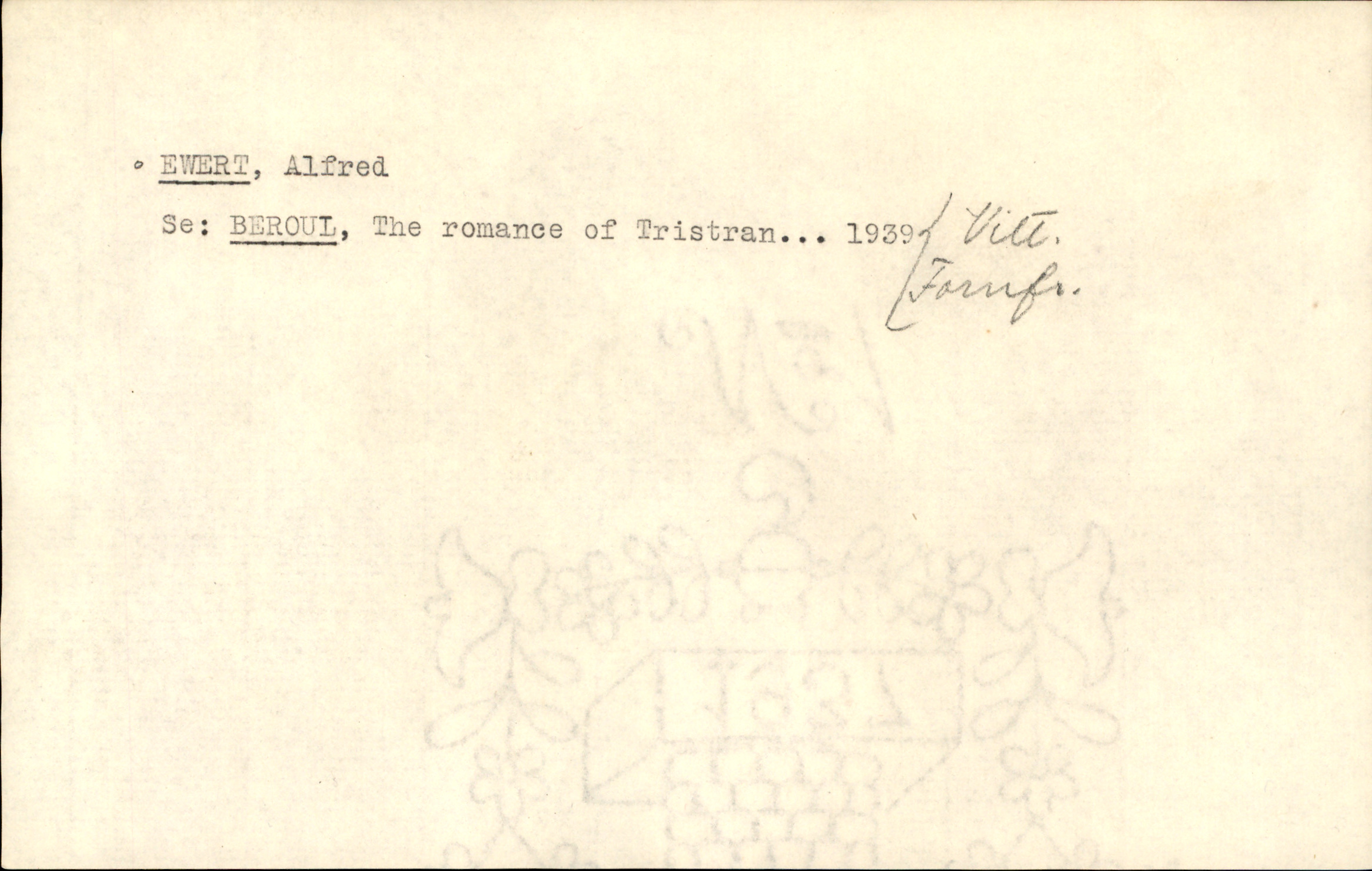 Catalogue Card