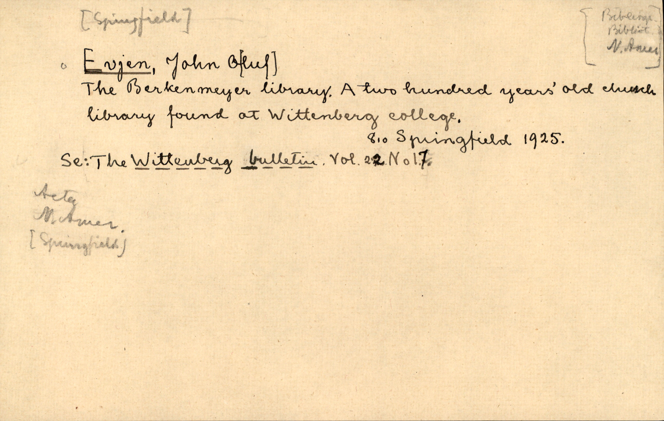 Catalogue Card