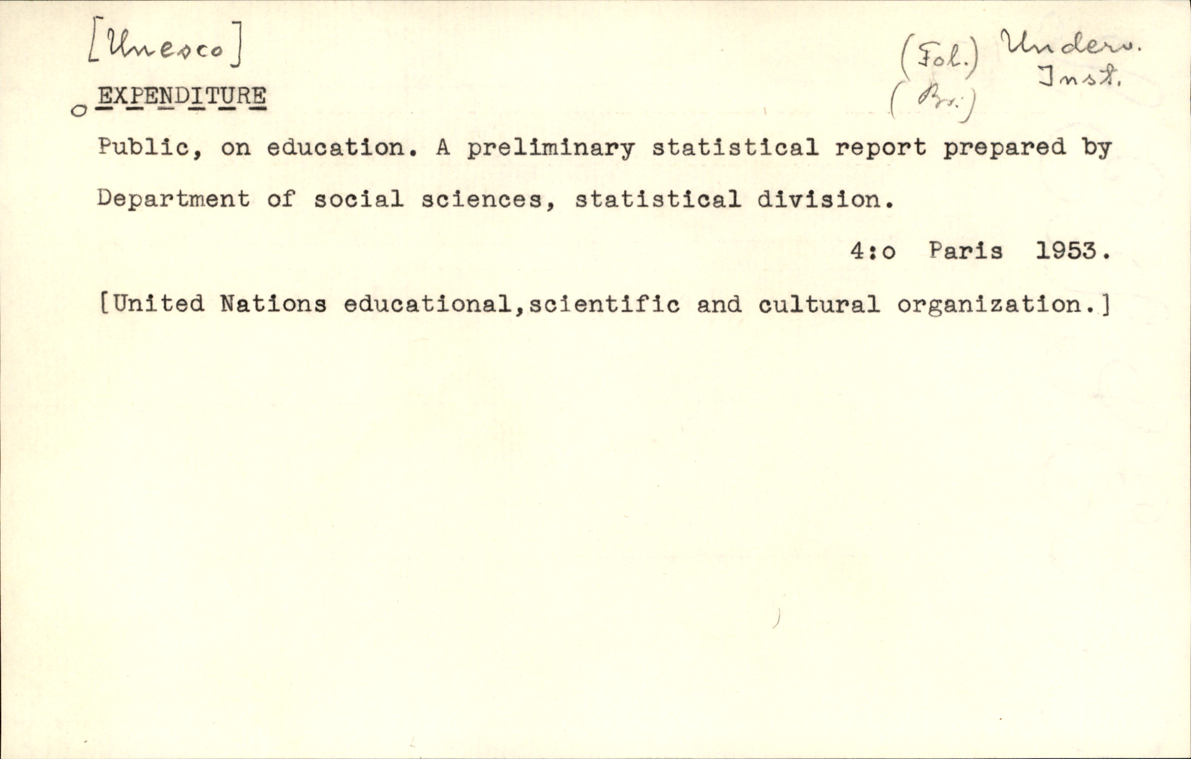 Catalogue Card