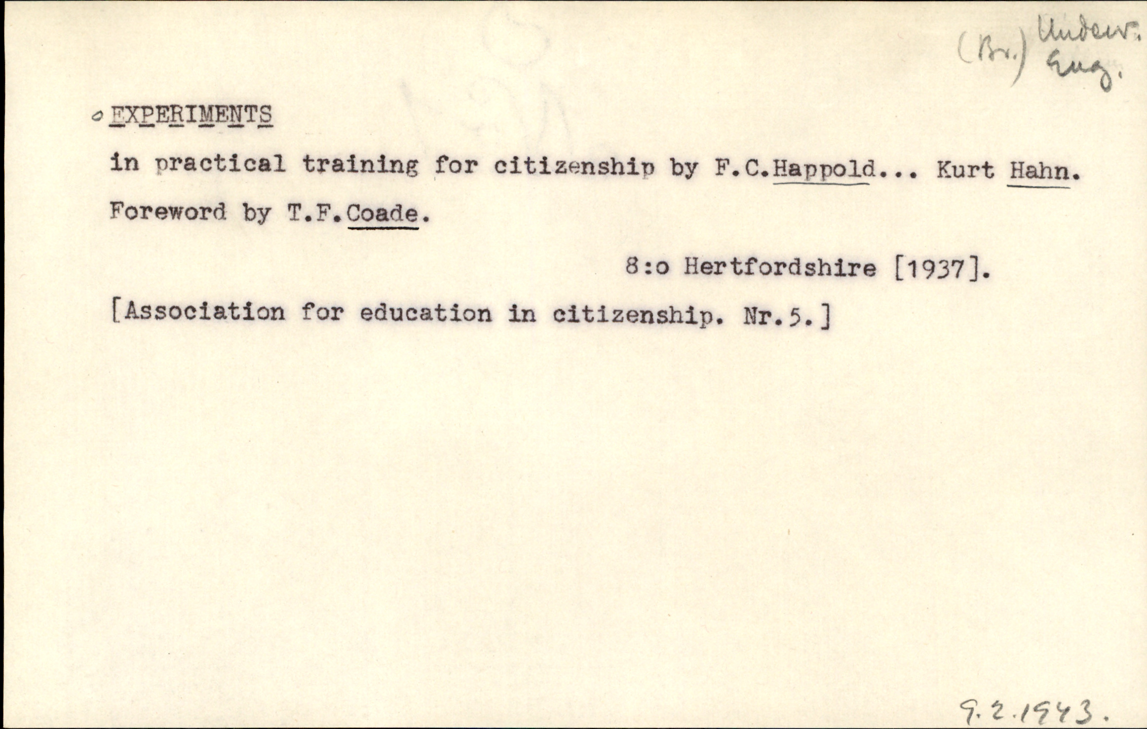 Catalogue Card
