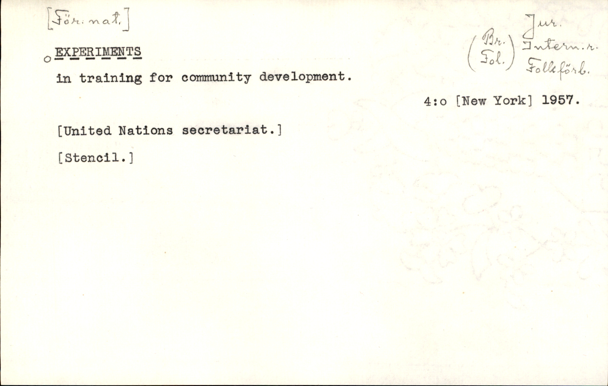 Catalogue Card