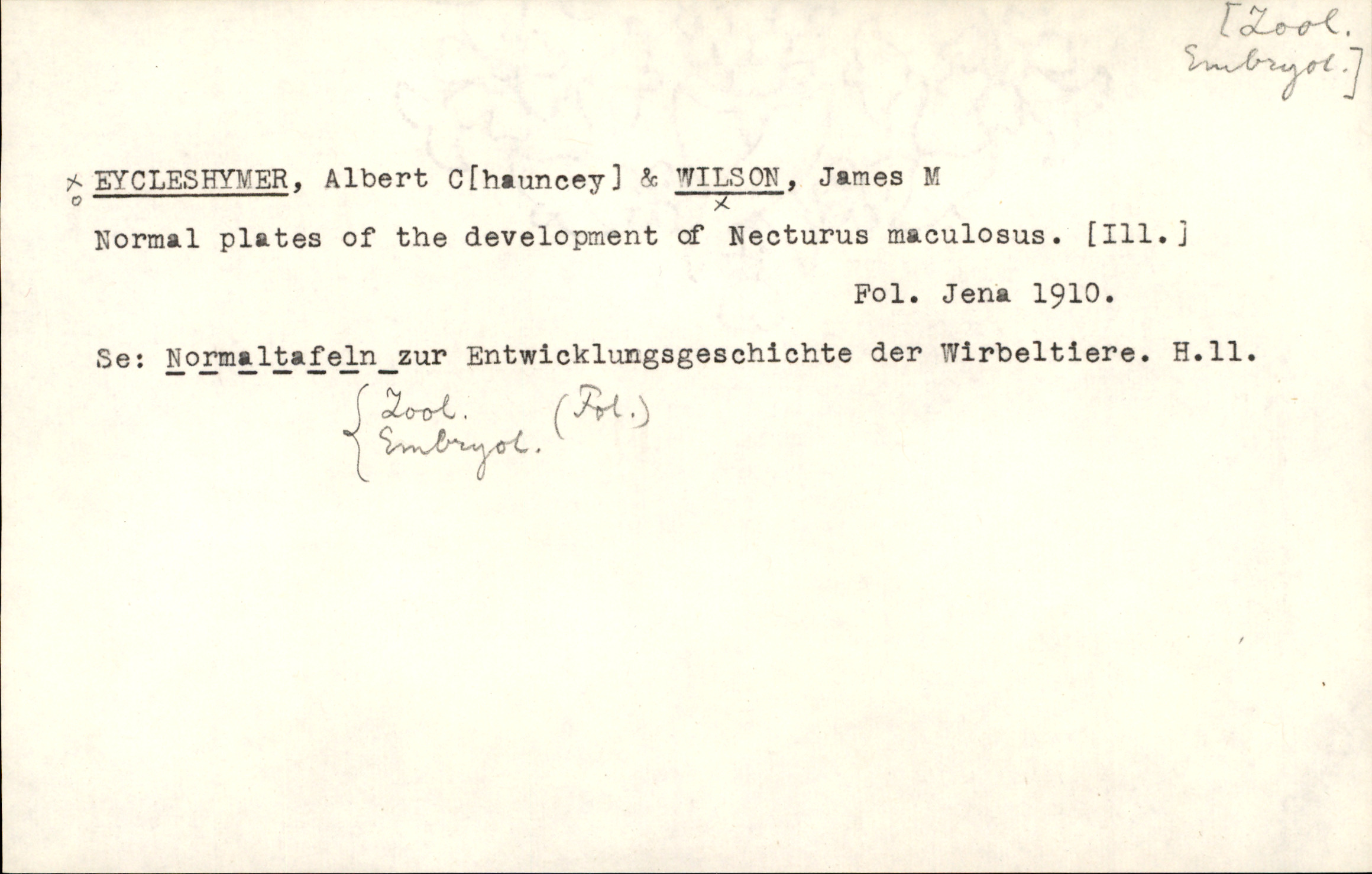 Catalogue Card