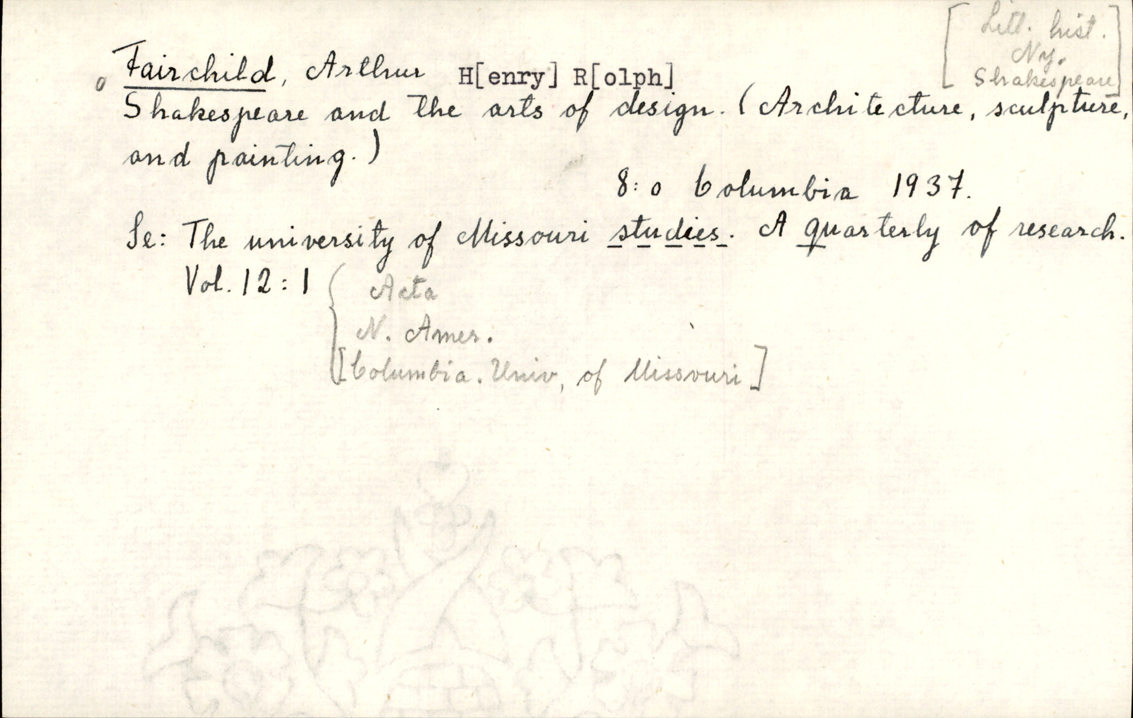 Catalogue Card