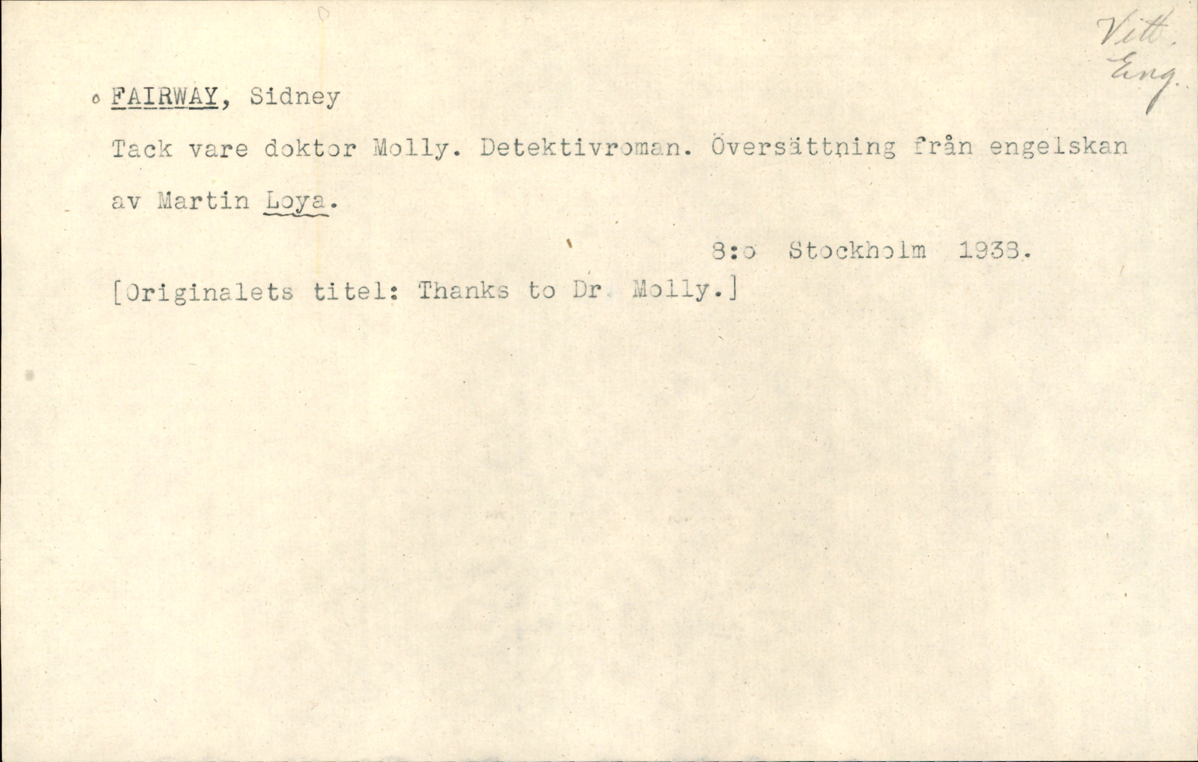 Catalogue Card