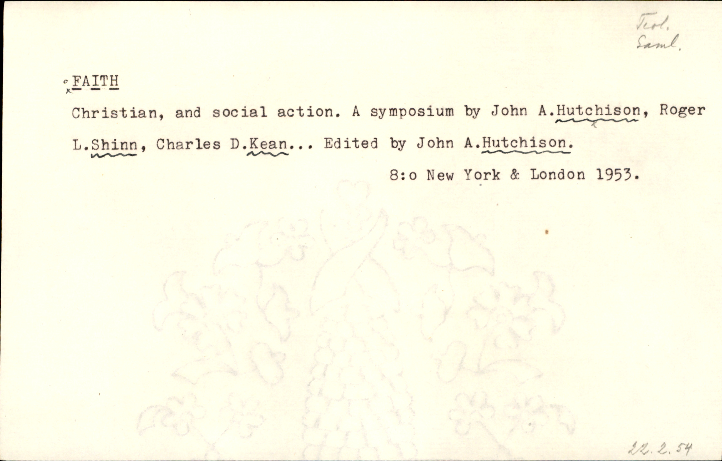 Catalogue Card