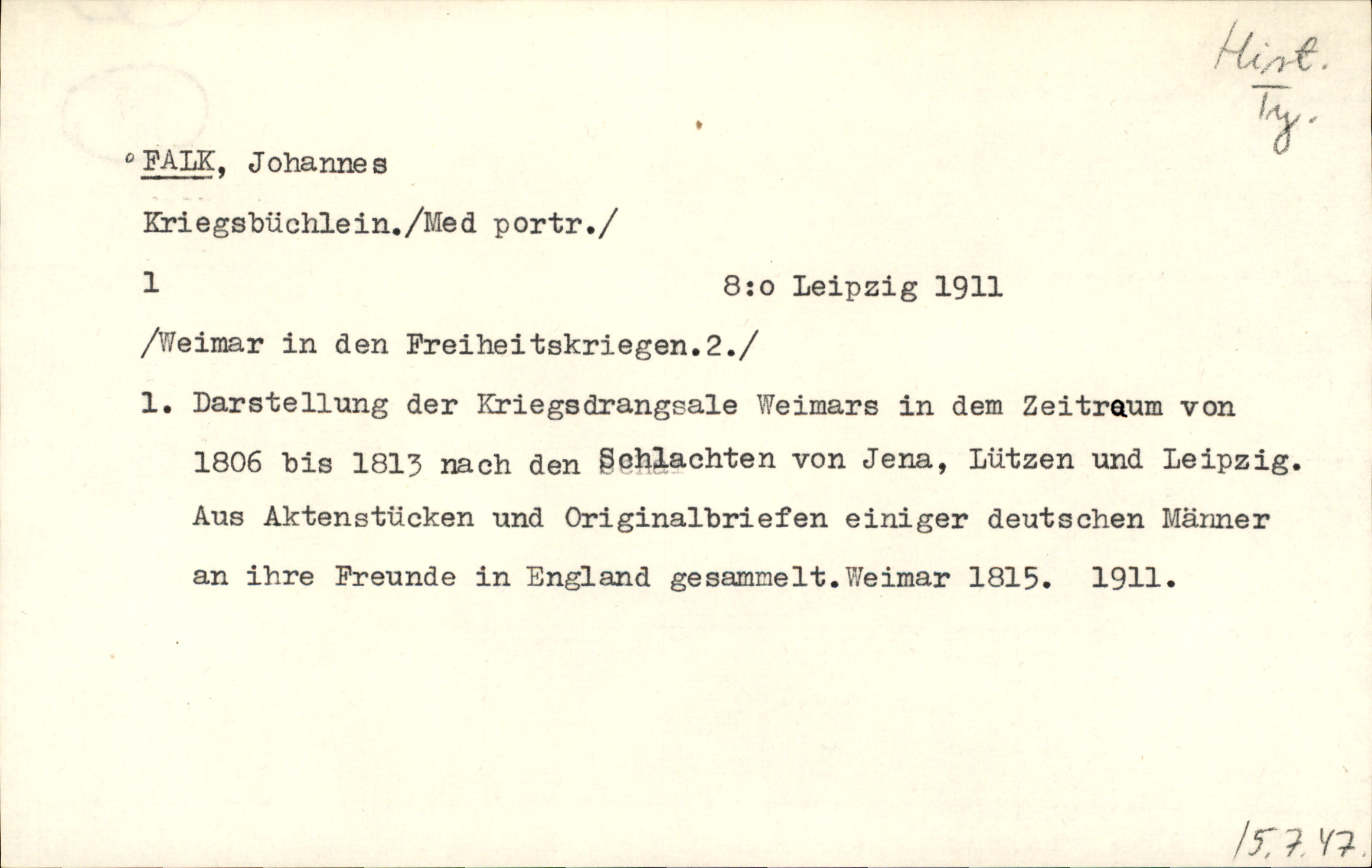 Catalogue Card