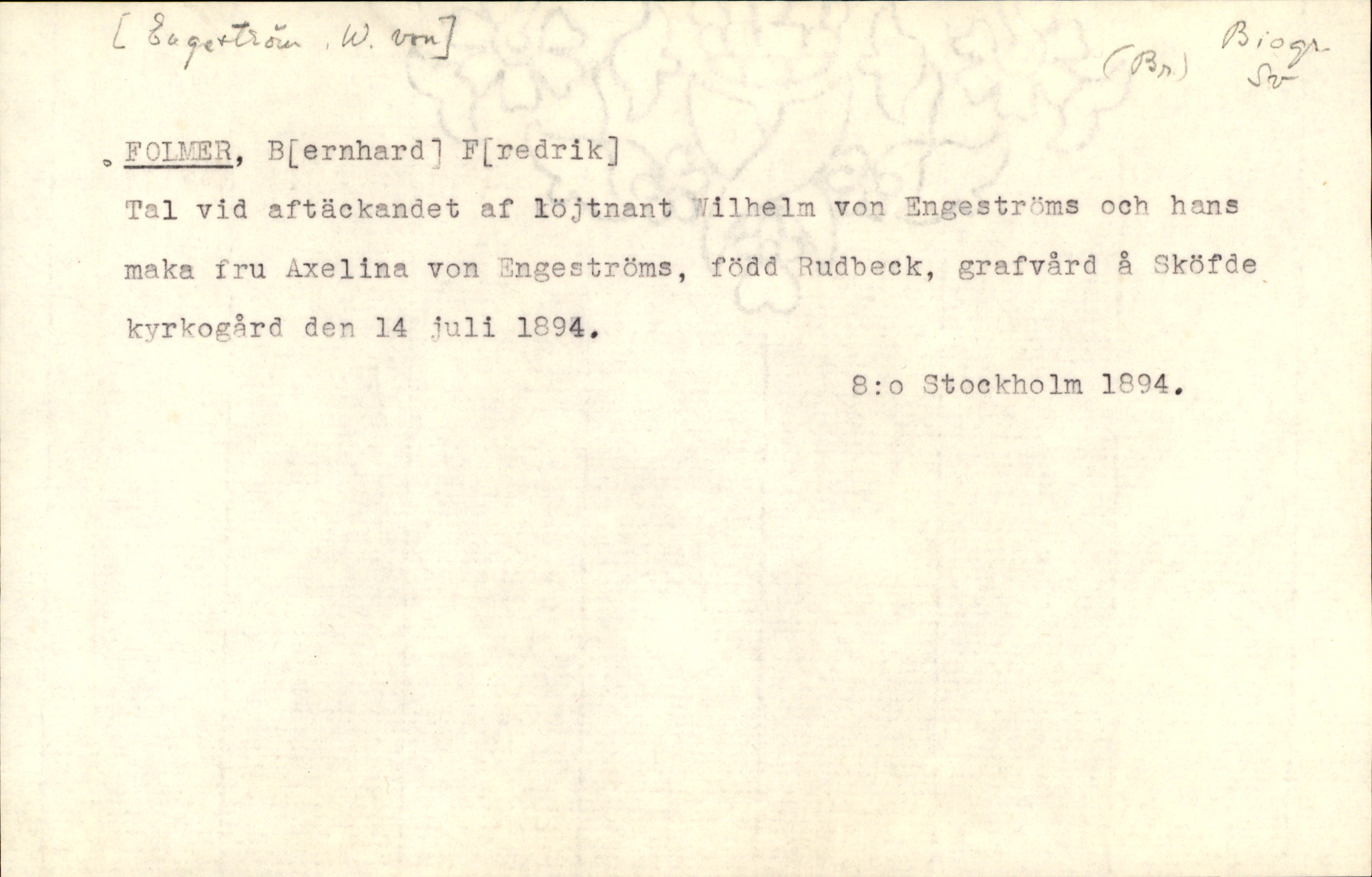 Catalogue Card