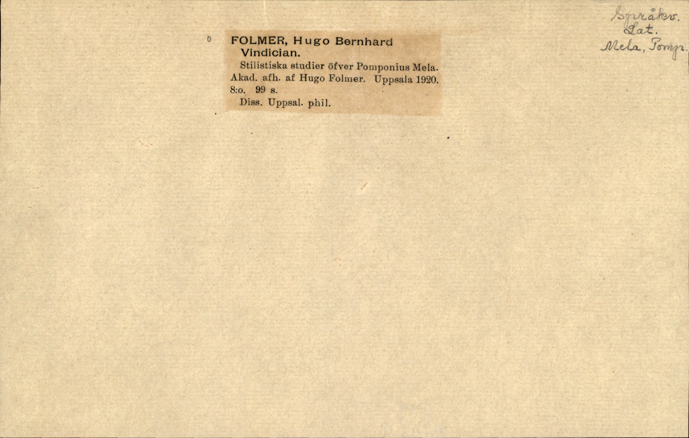 Catalogue Card