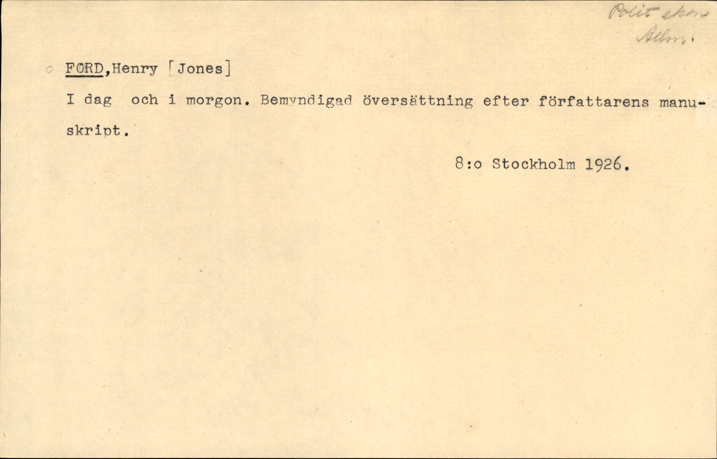 Catalogue Card