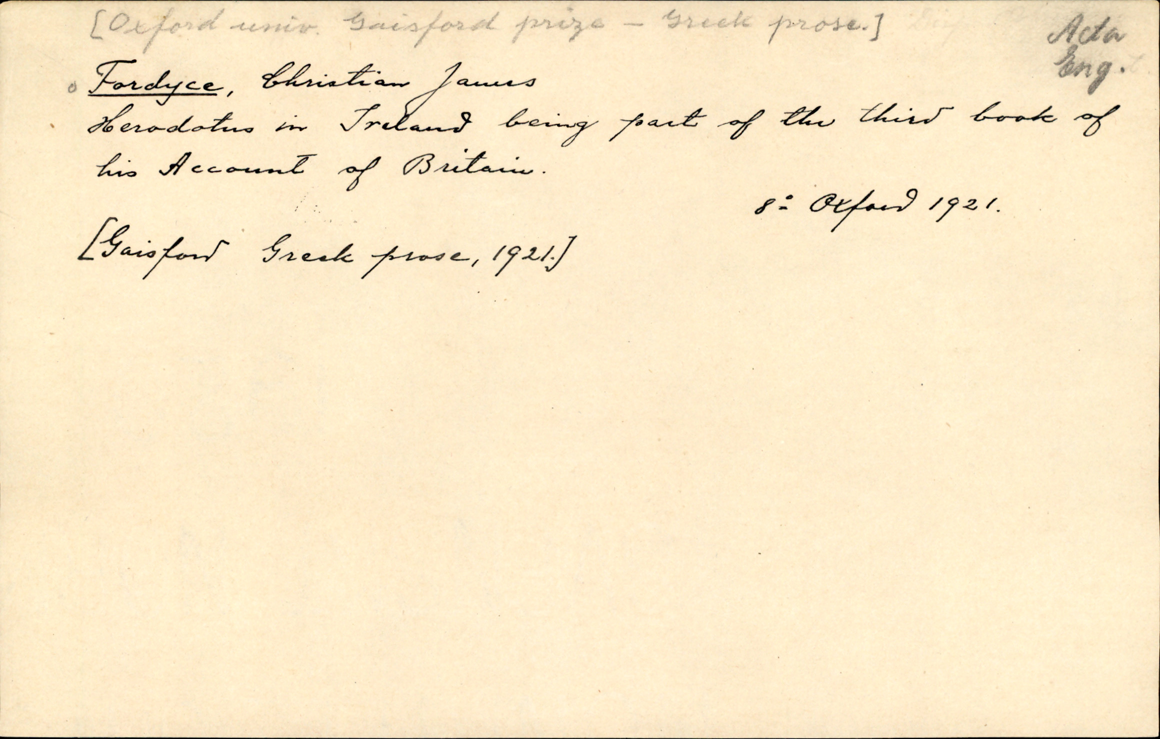 Catalogue Card