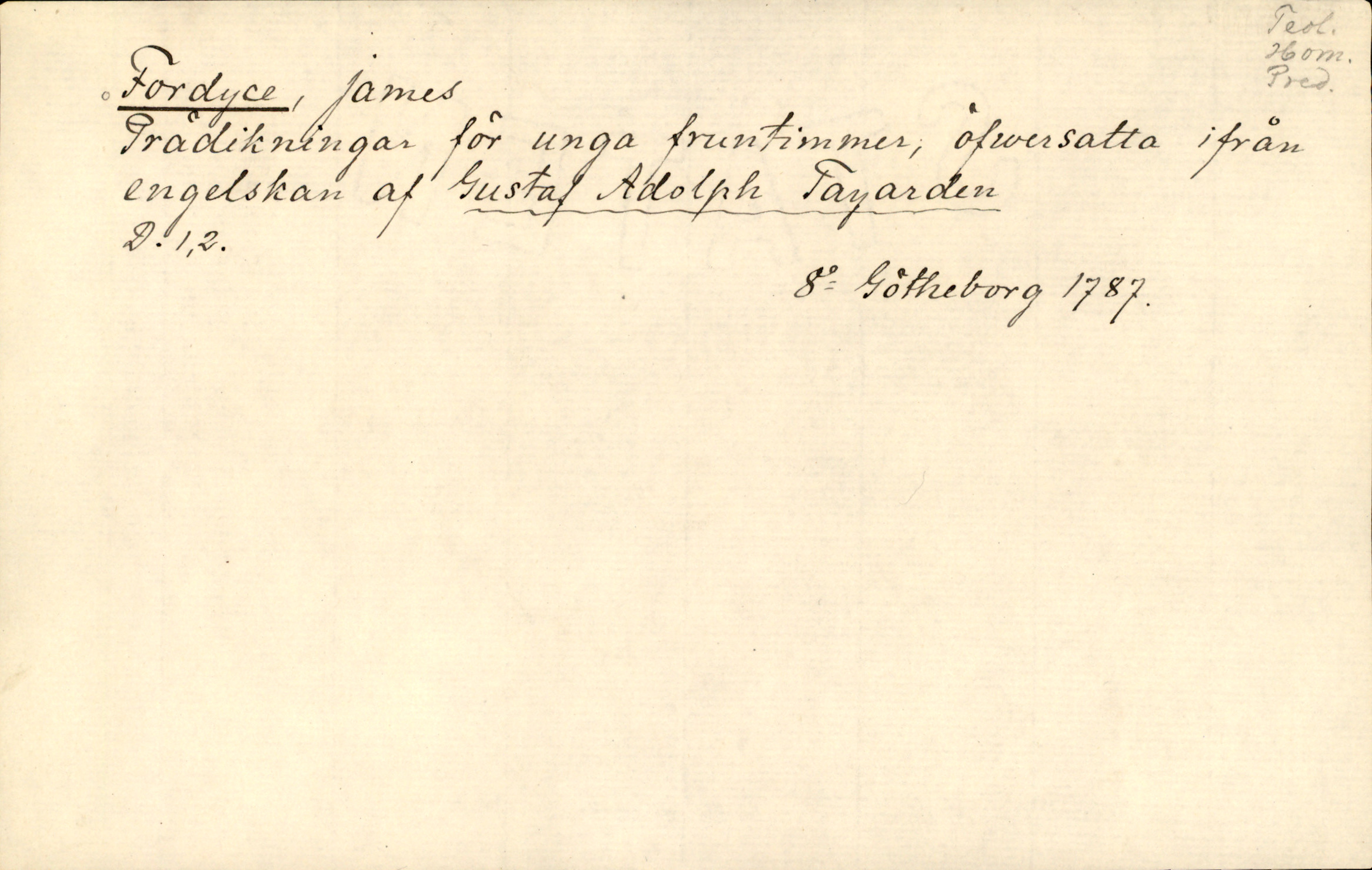 Catalogue Card