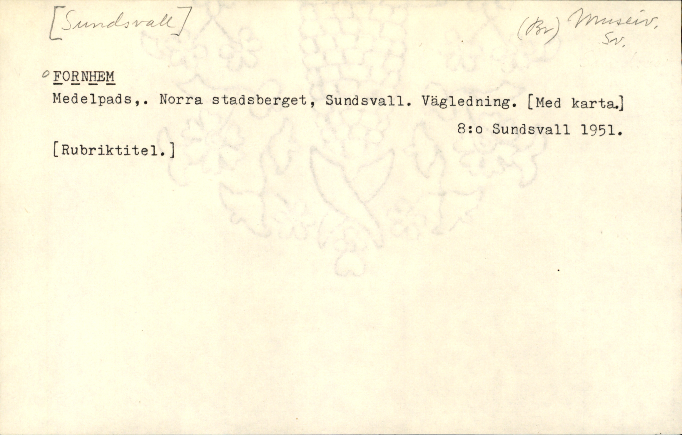 Catalogue Card