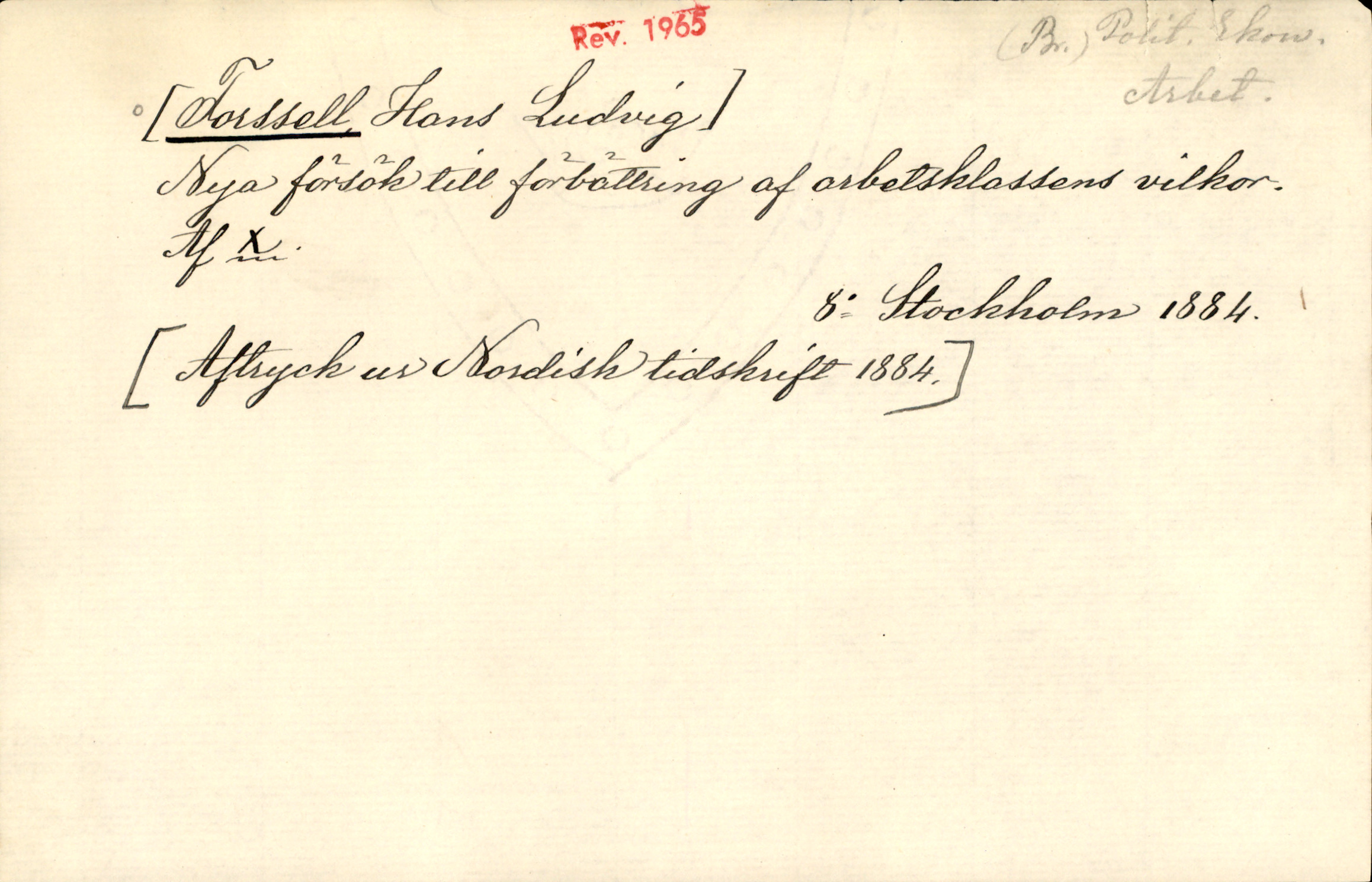 Catalogue Card