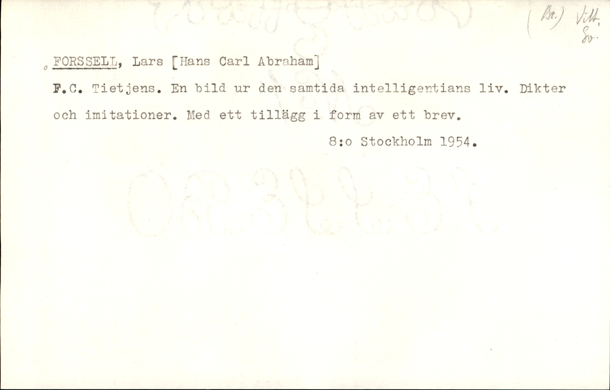 Catalogue Card