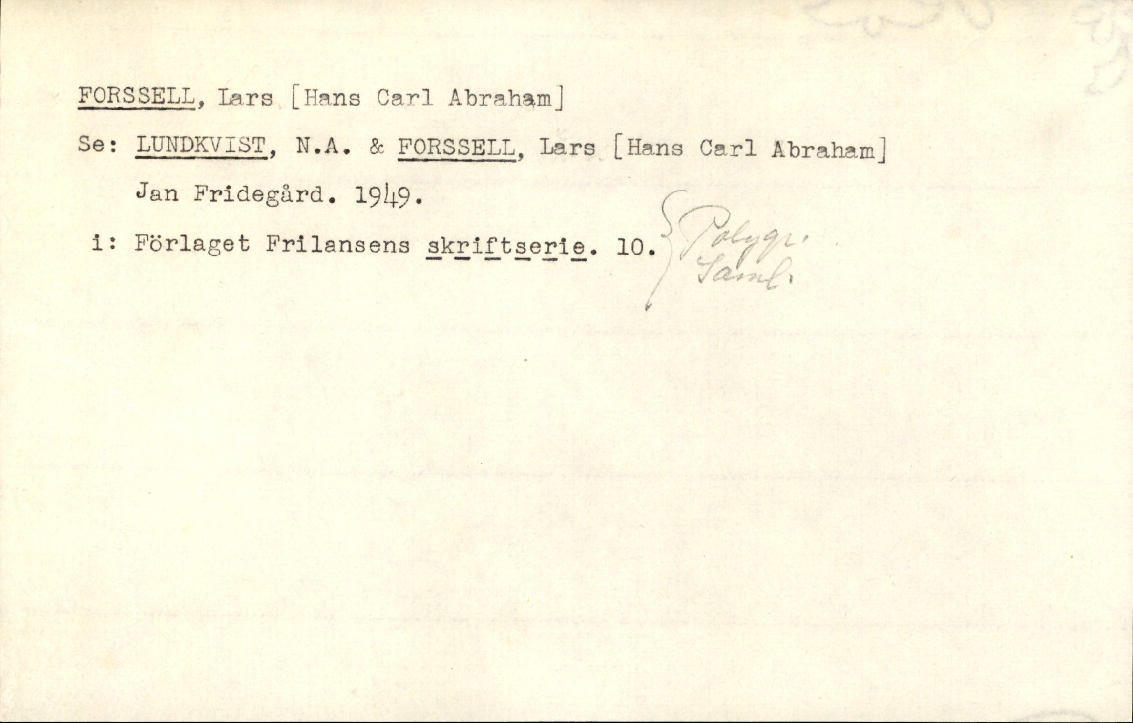 Catalogue Card