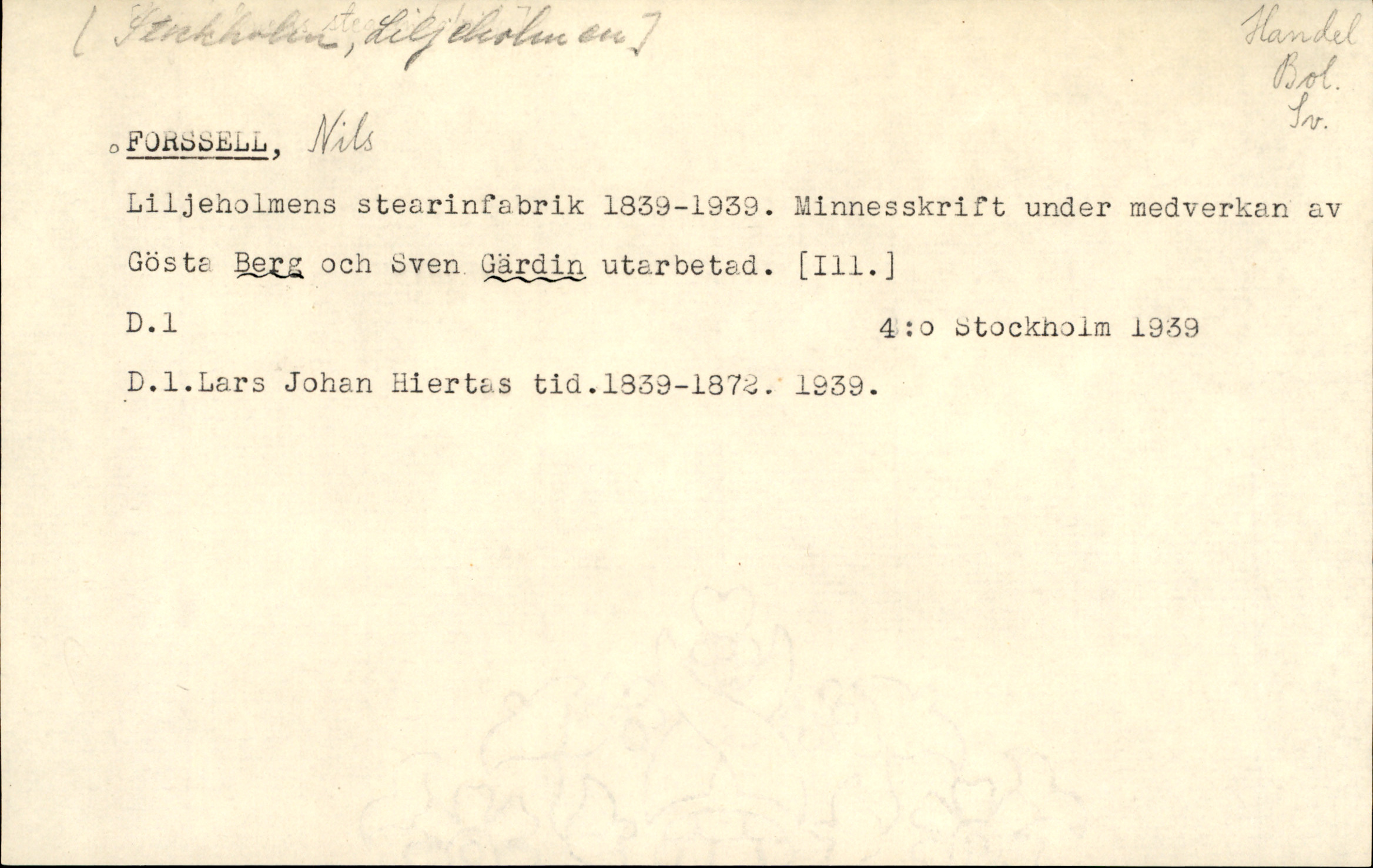 Catalogue Card