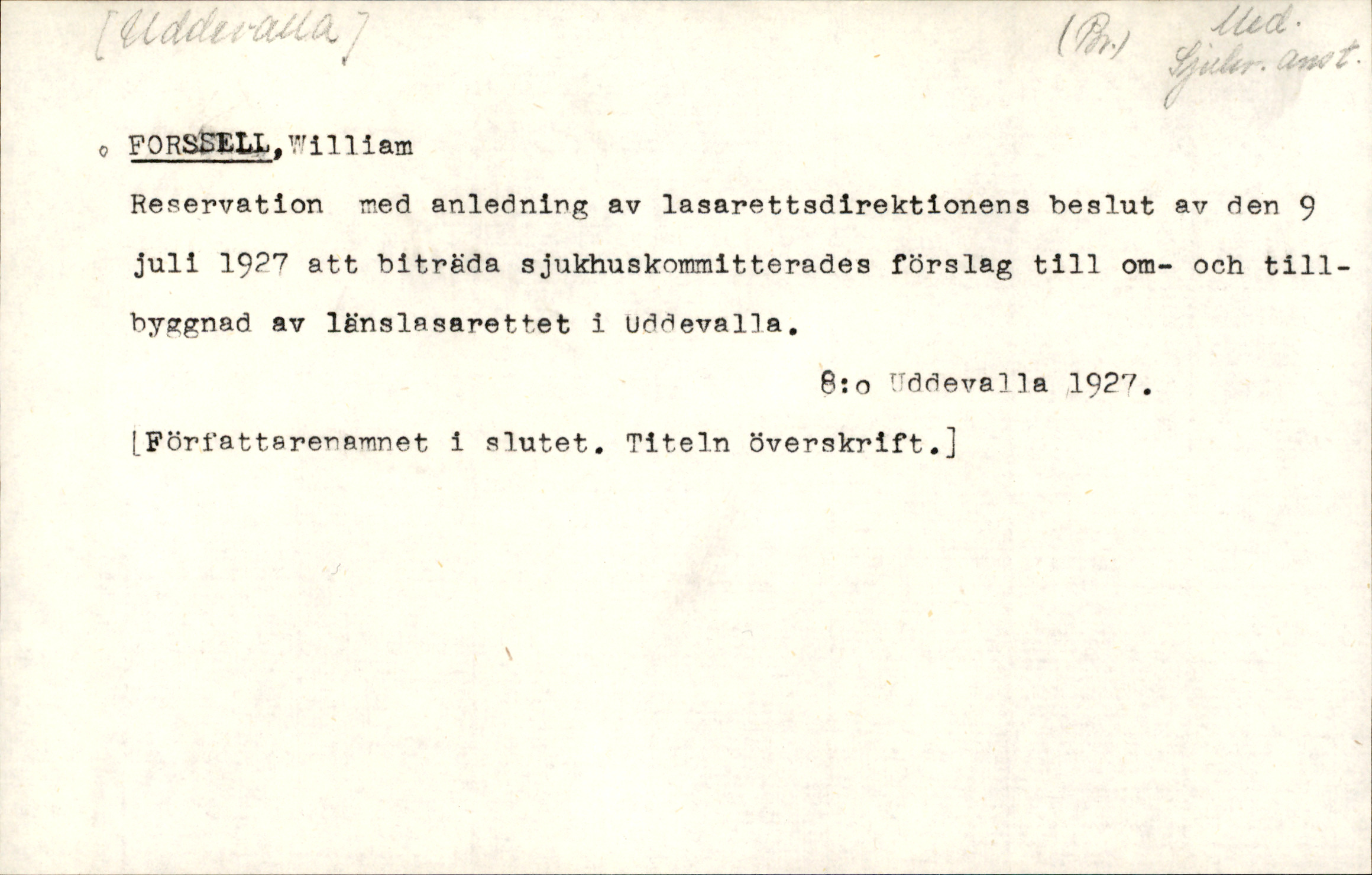 Catalogue Card