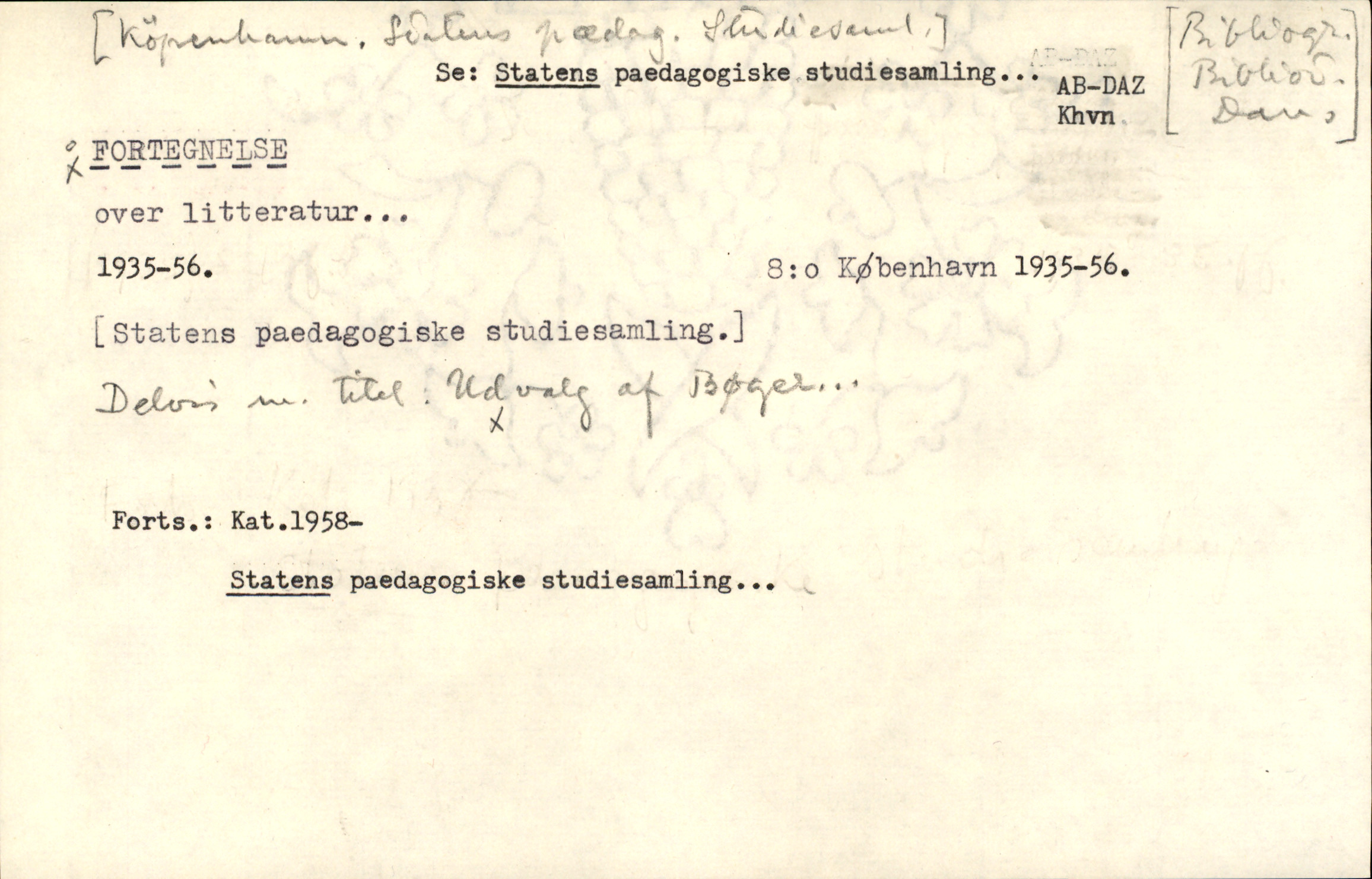 Catalogue Card