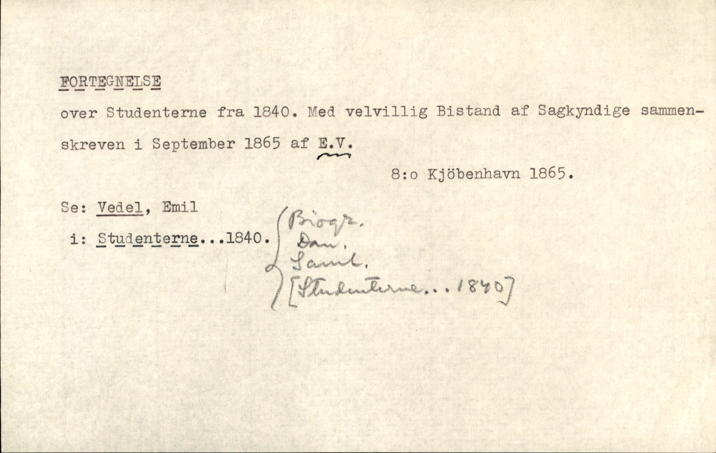 Catalogue Card