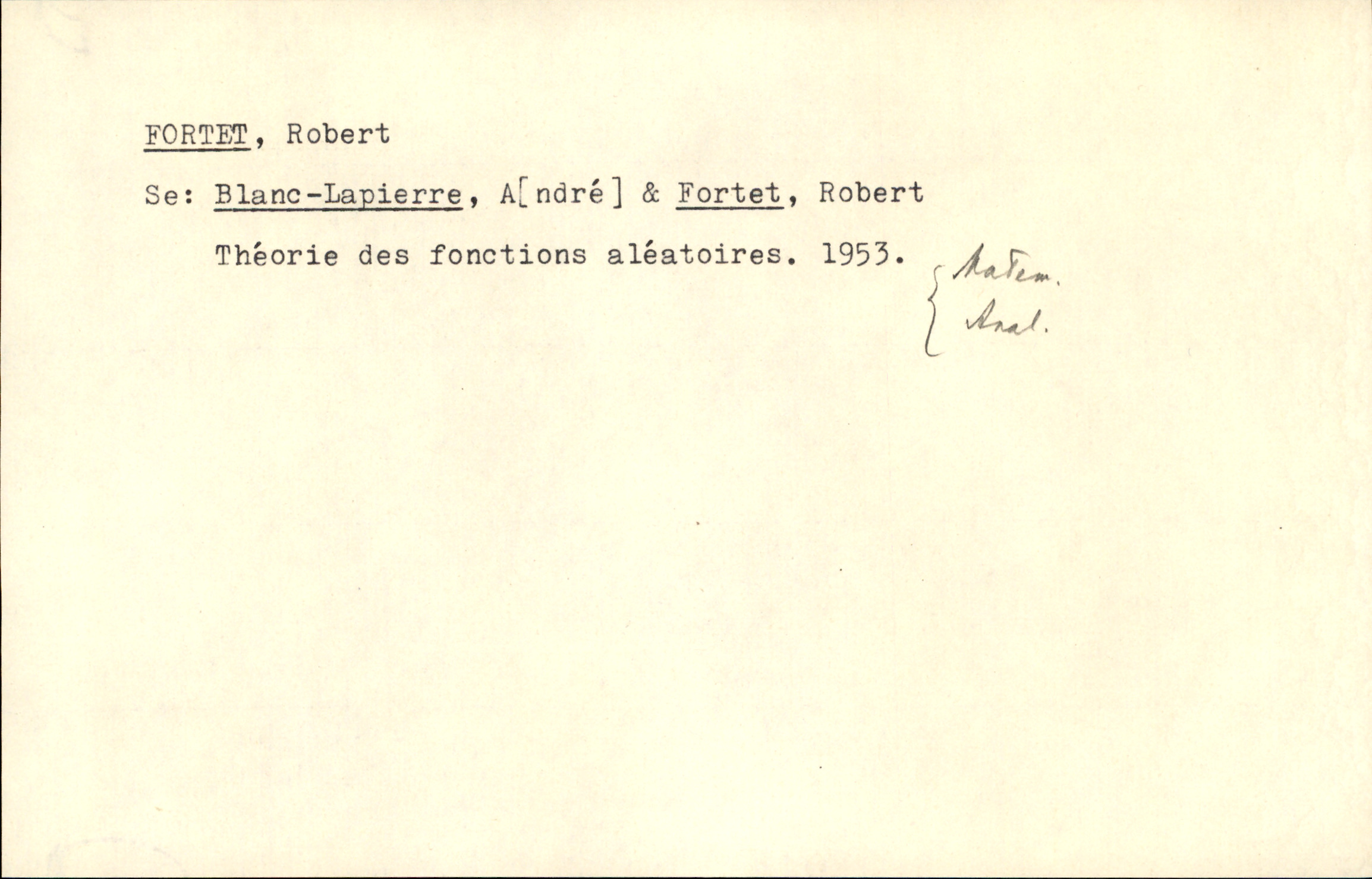 Catalogue Card