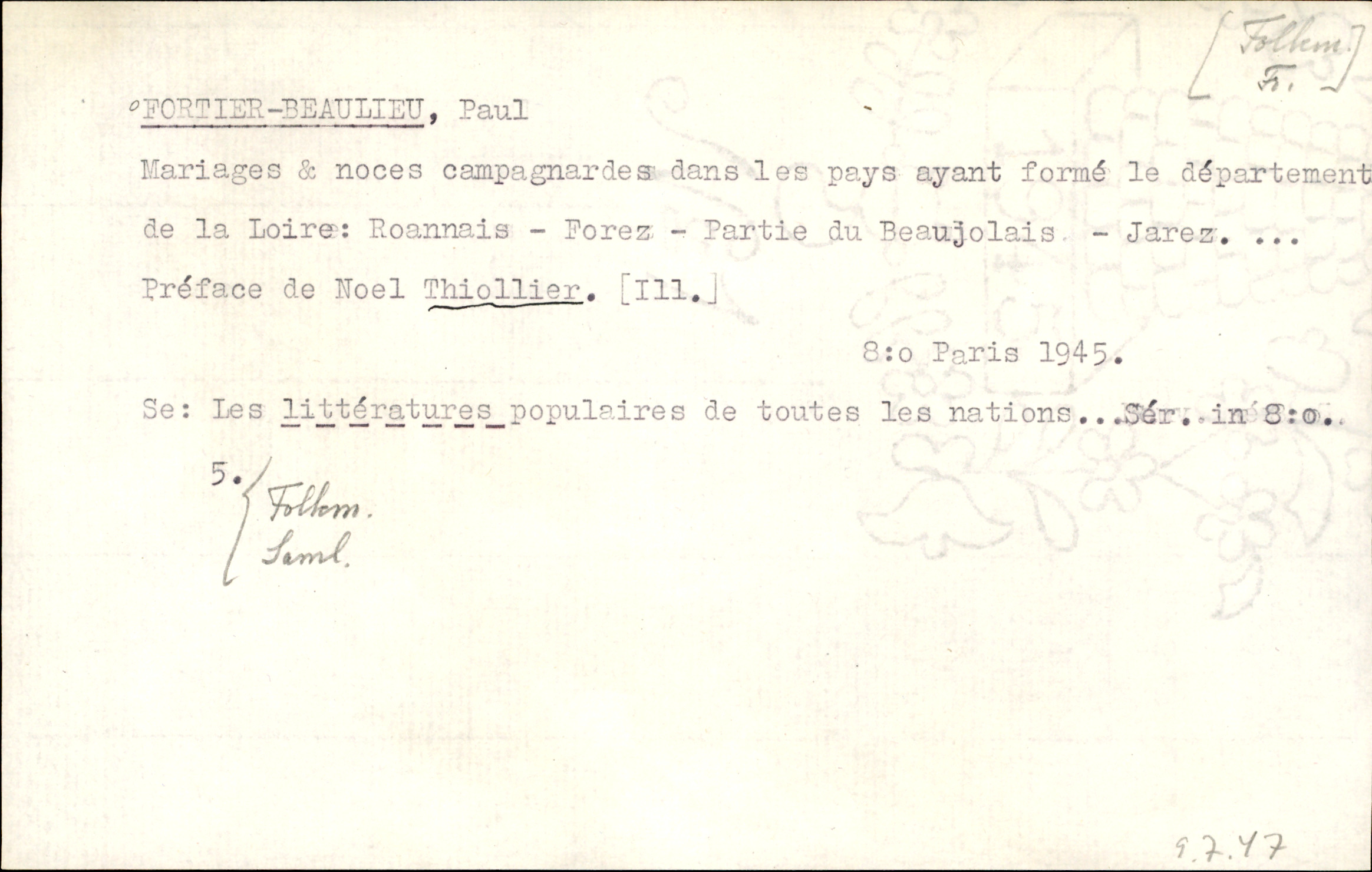 Catalogue Card