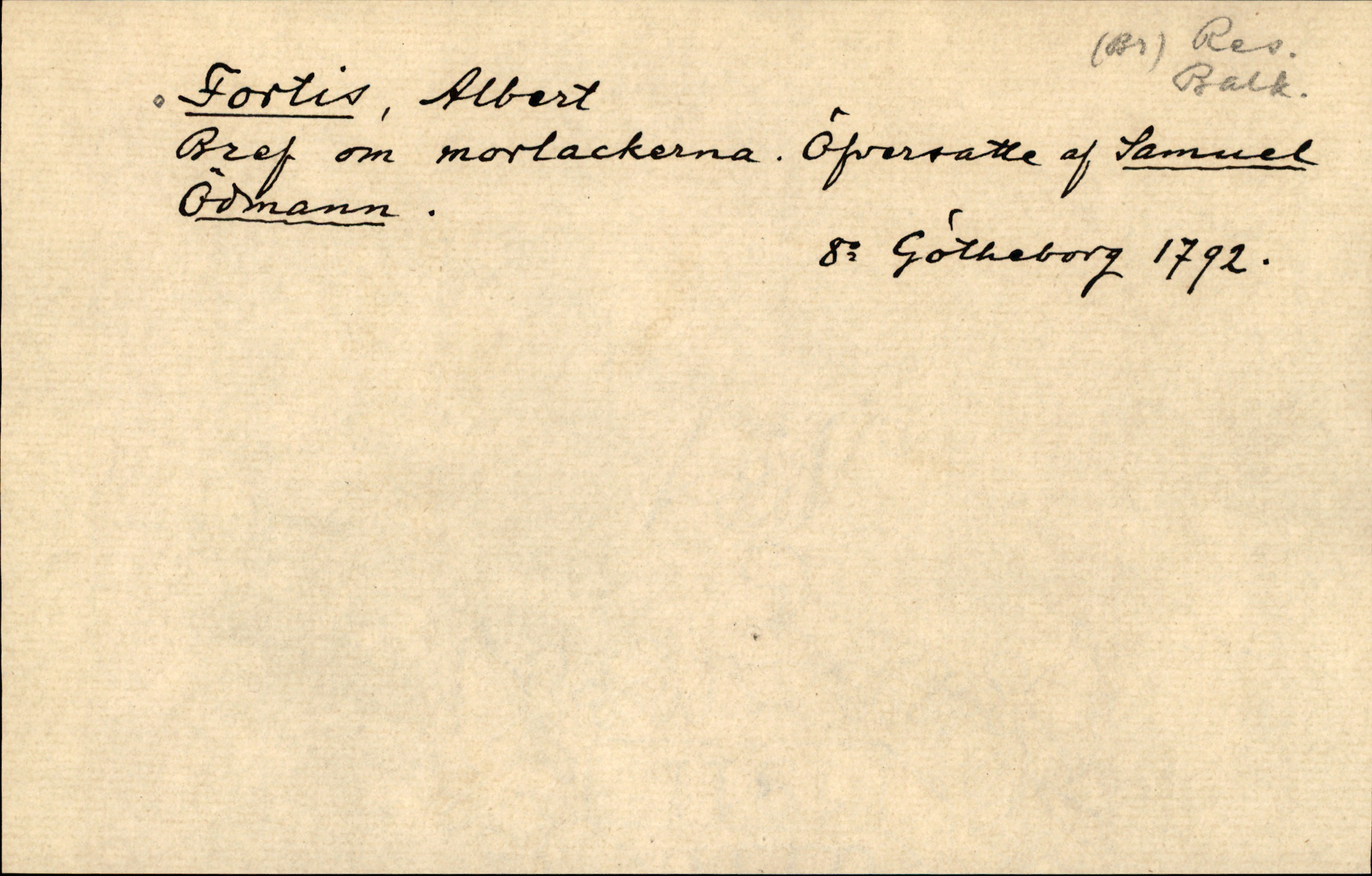 Catalogue Card