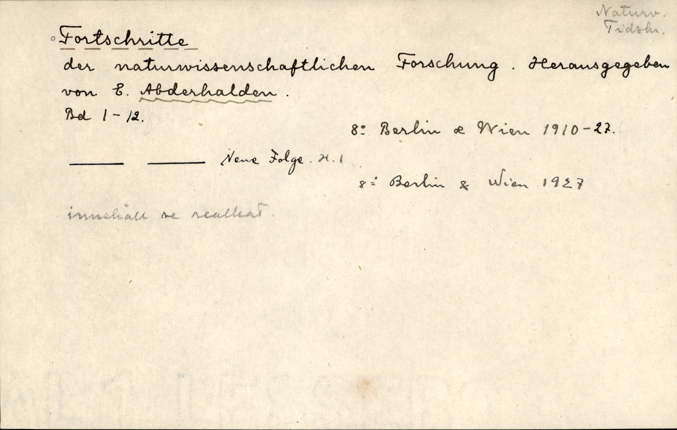 Catalogue Card