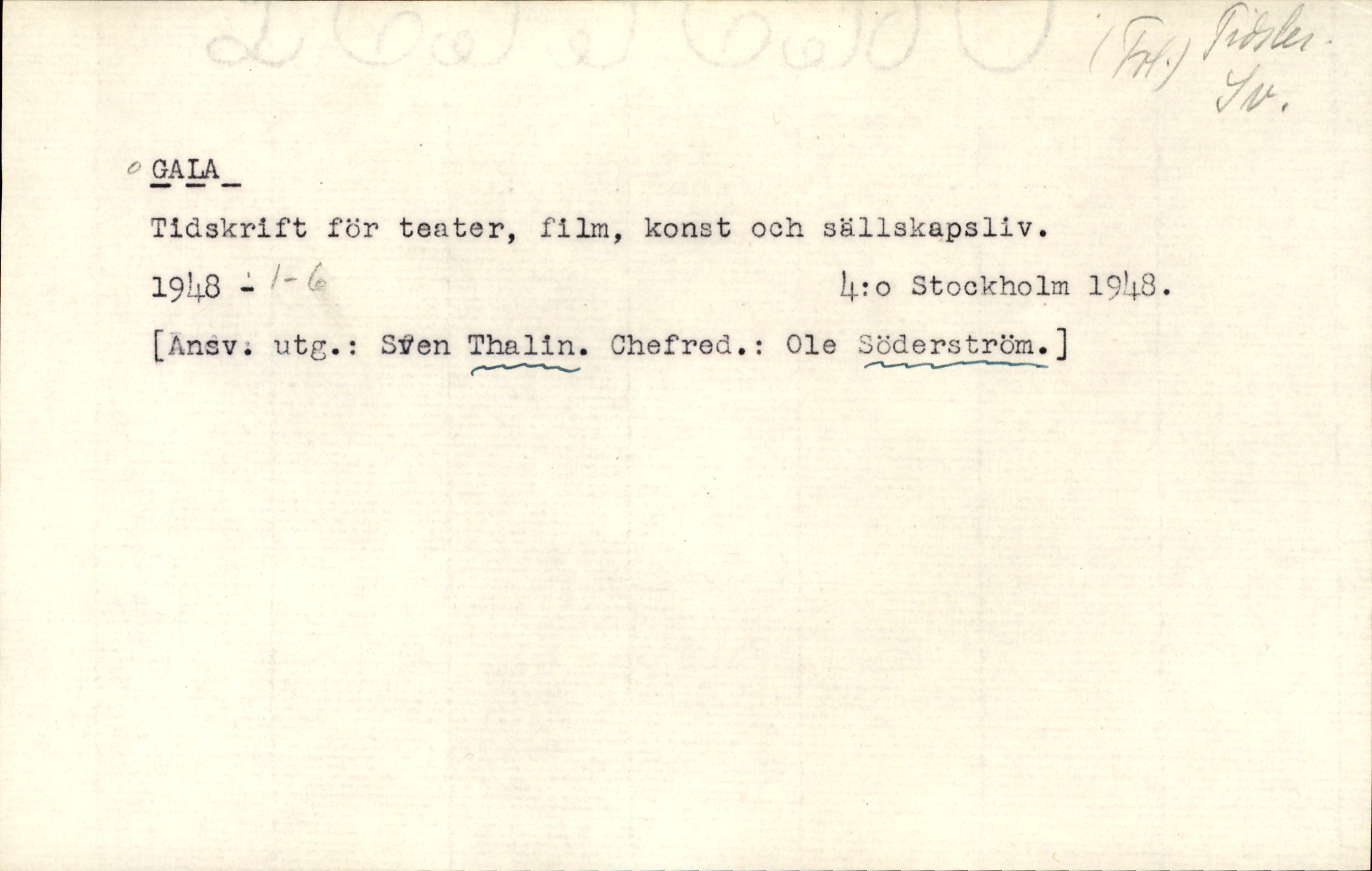 Catalogue Card