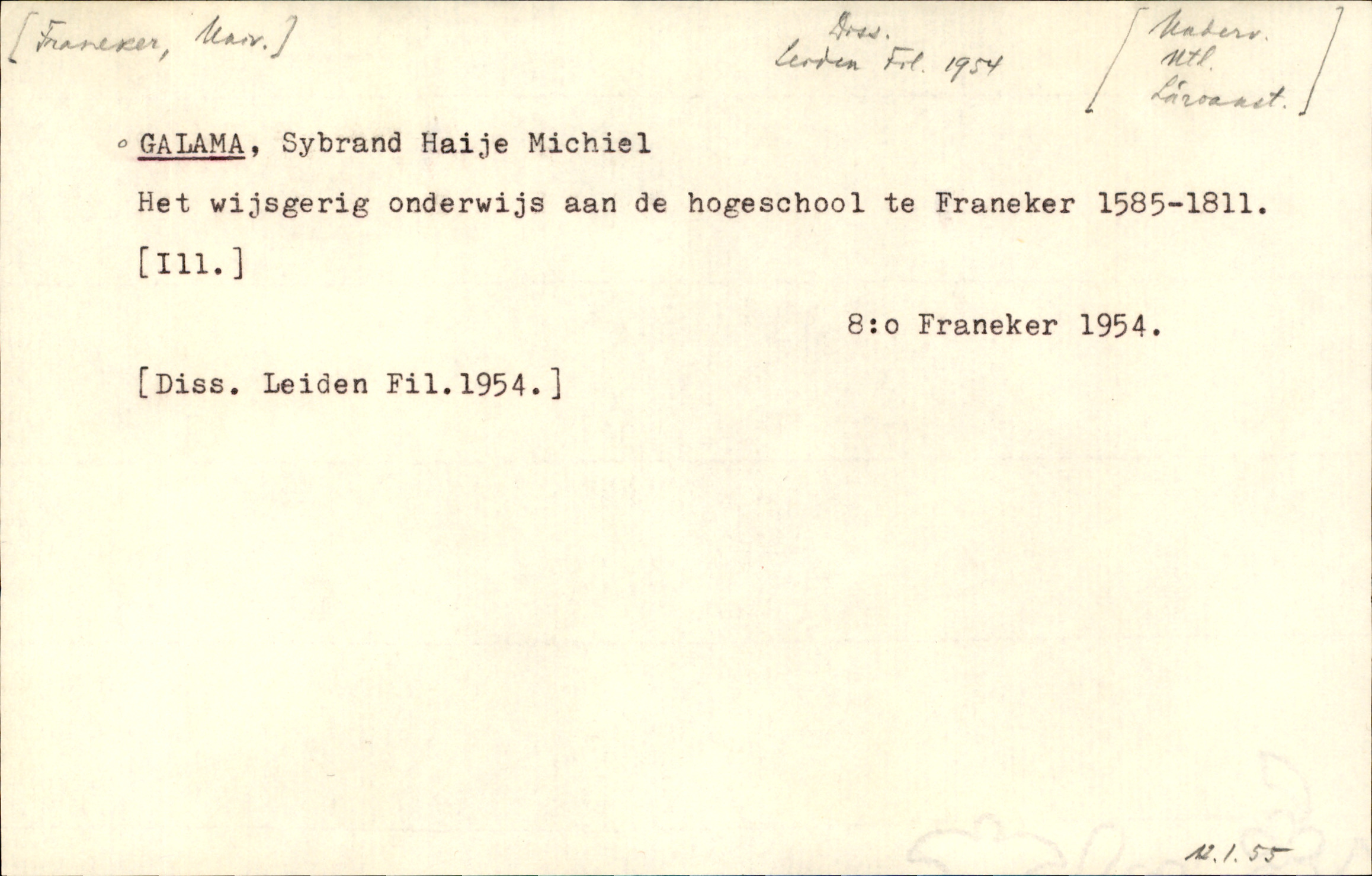 Catalogue Card