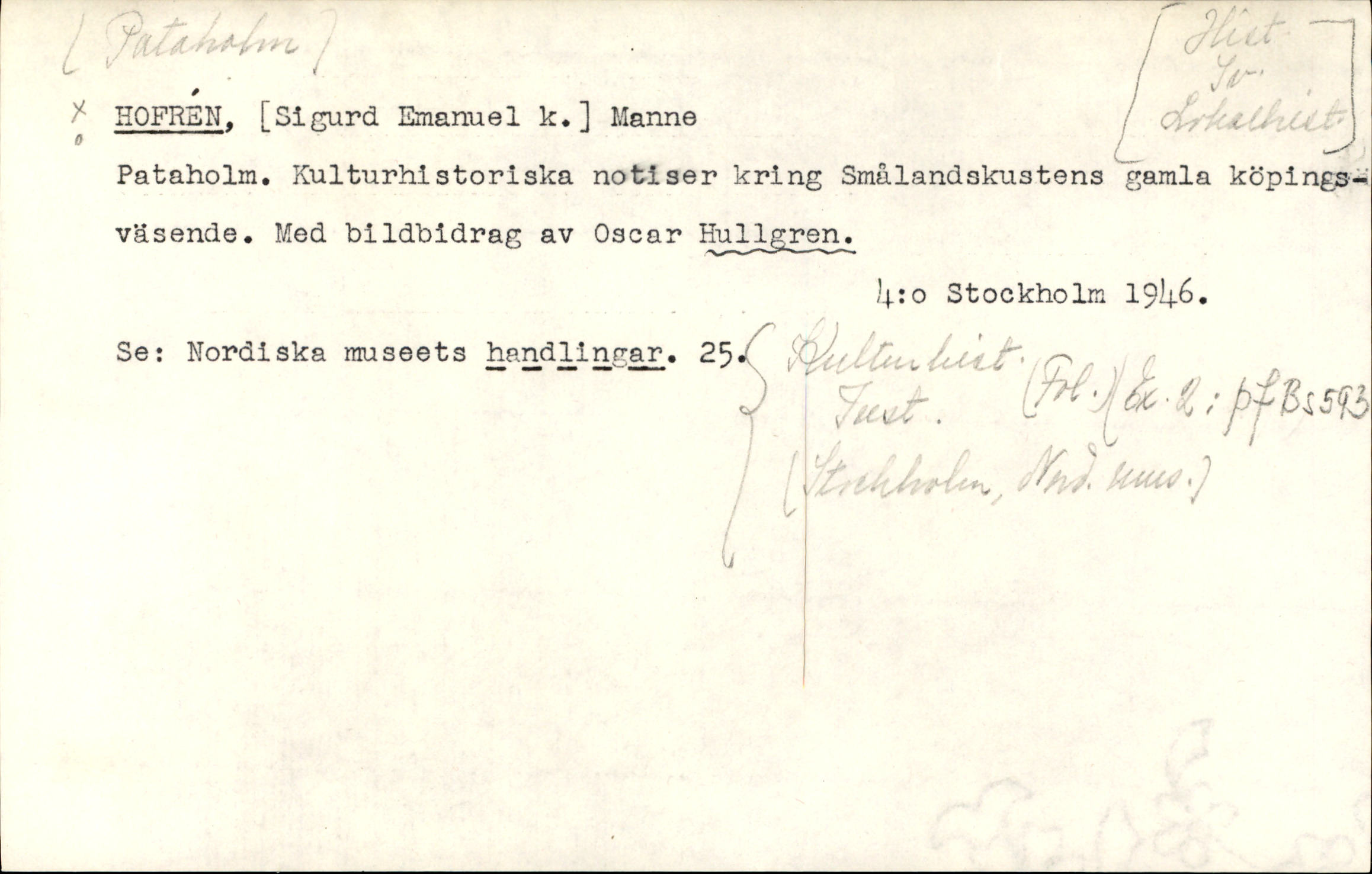 Catalogue Card