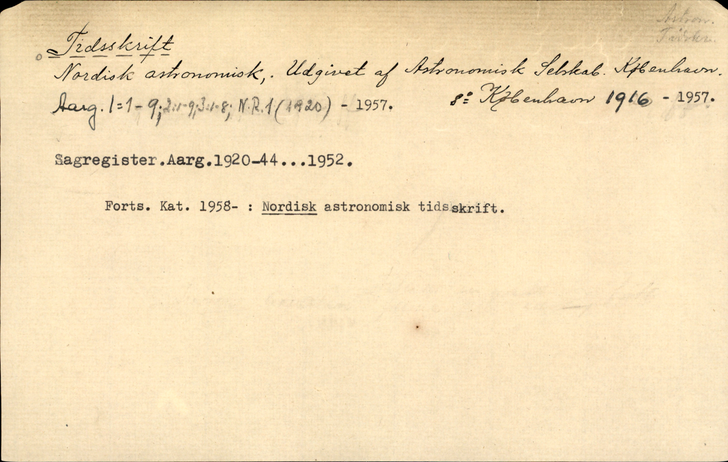 Catalogue Card
