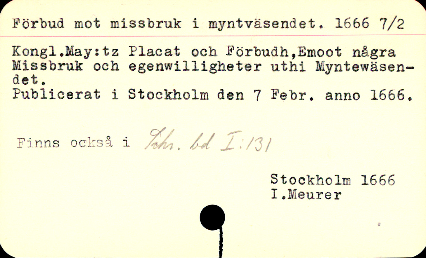 Catalogue Card