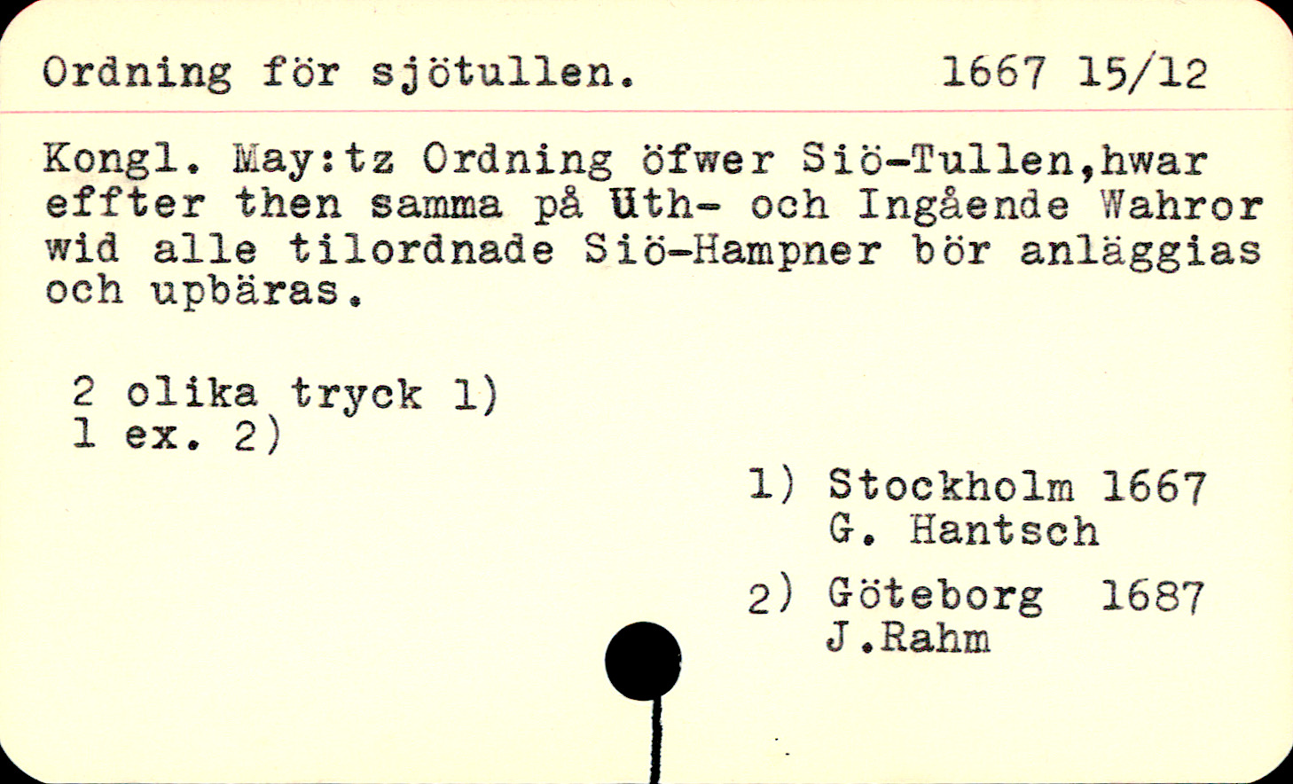 Catalogue Card