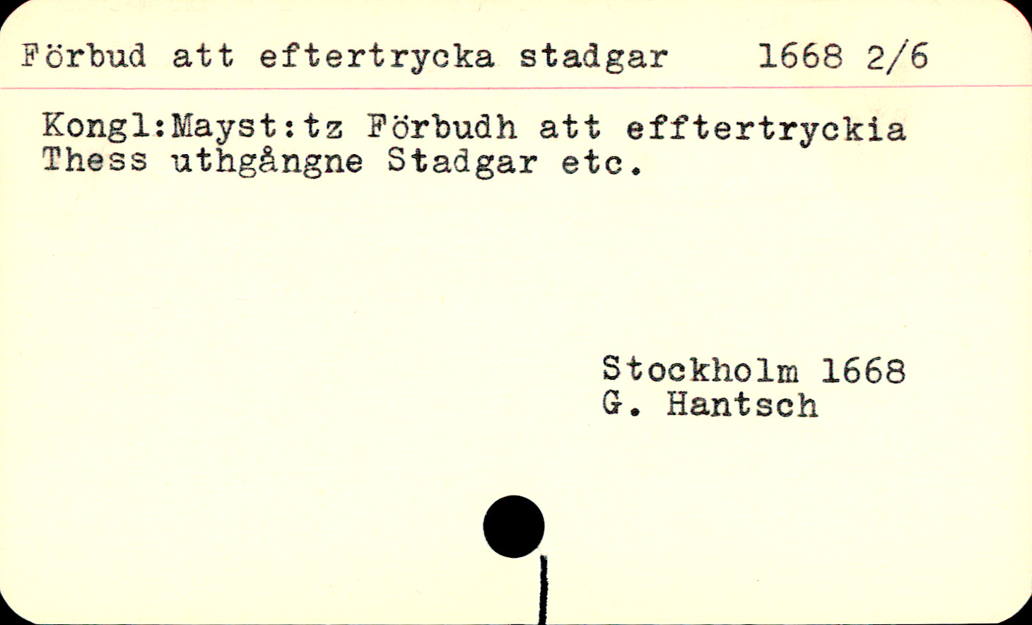 Catalogue Card