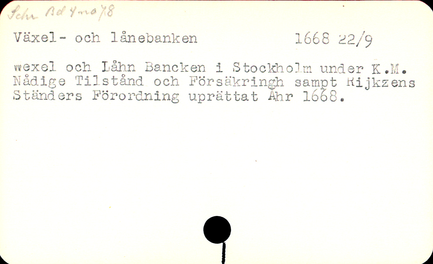 Catalogue Card