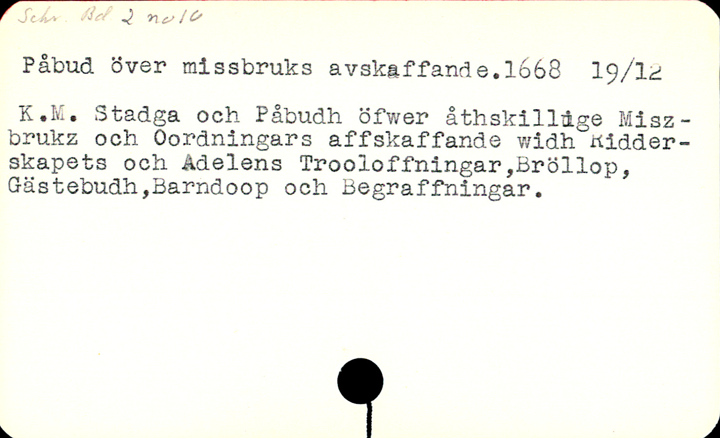 Catalogue Card