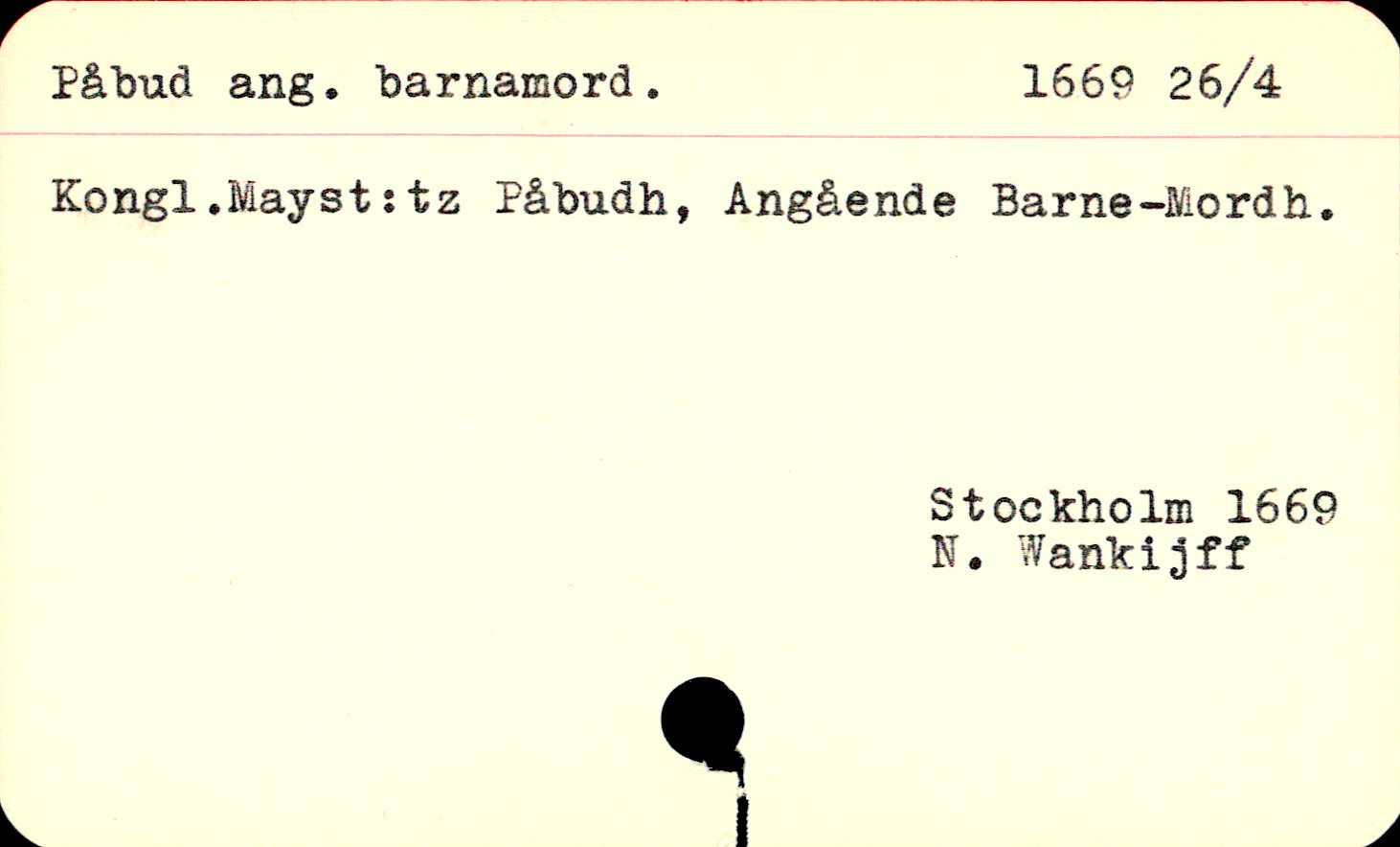 Catalogue Card