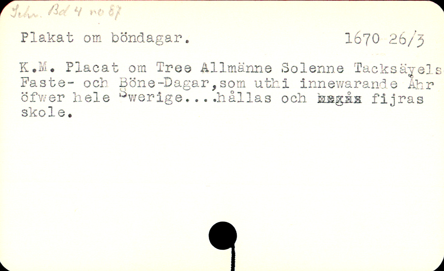 Catalogue Card