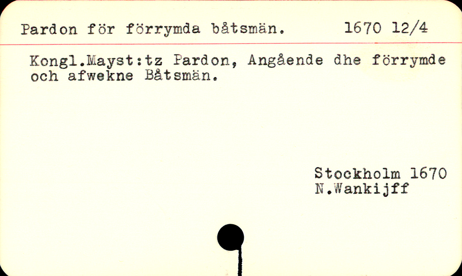 Catalogue Card
