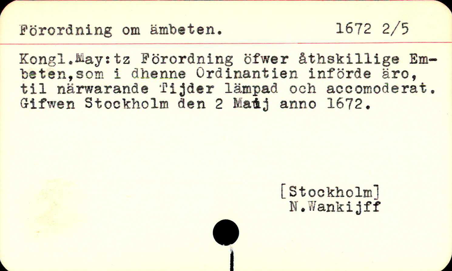 Catalogue Card