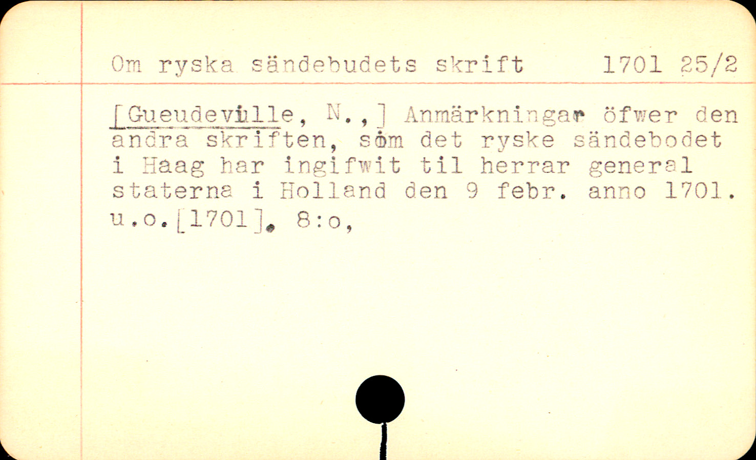 Catalogue Card