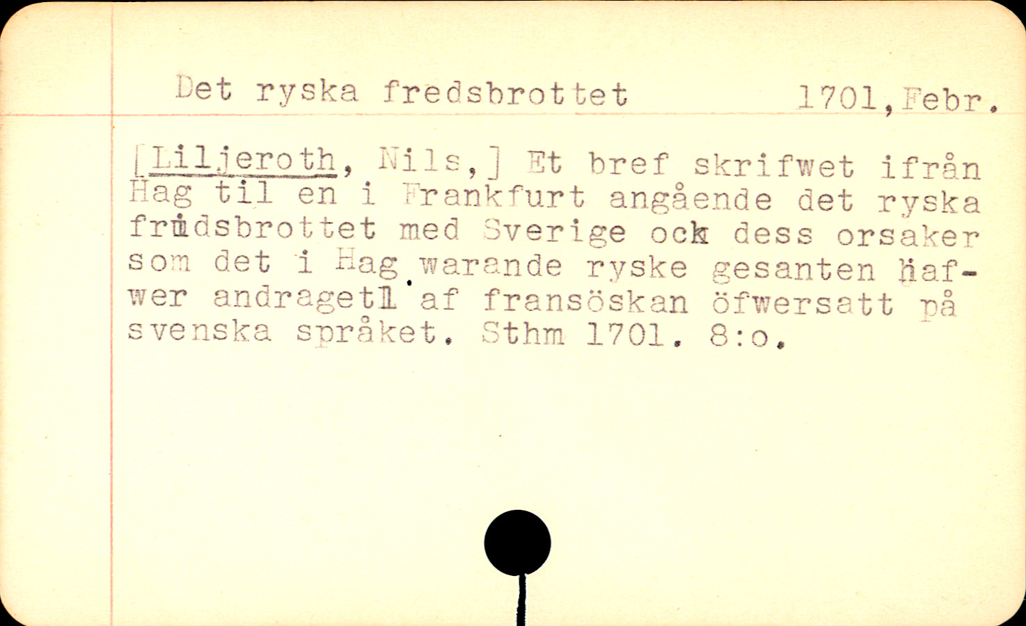 Catalogue Card