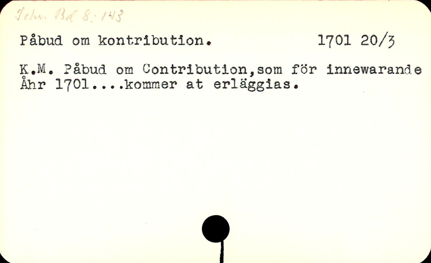 Catalogue Card