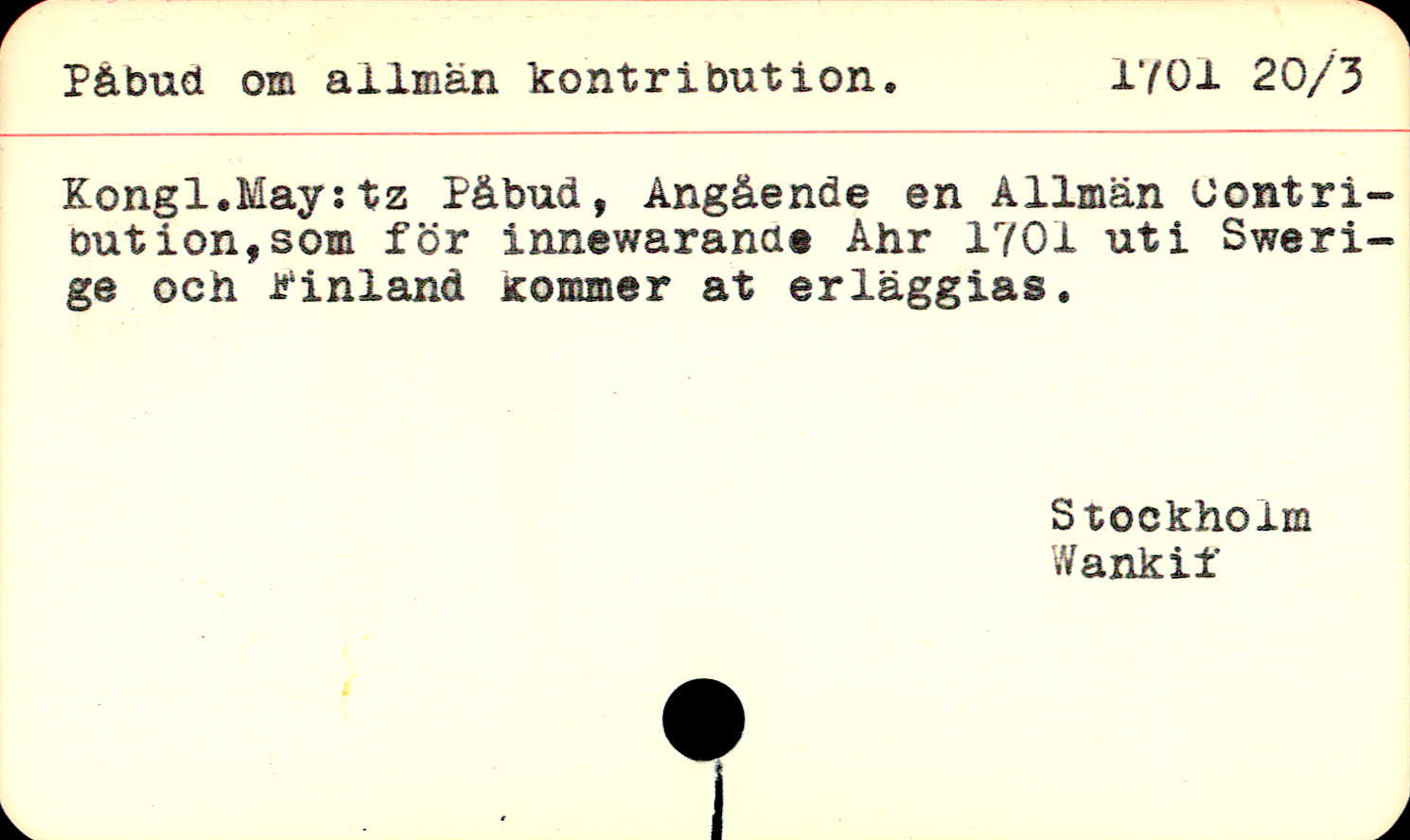 Catalogue Card