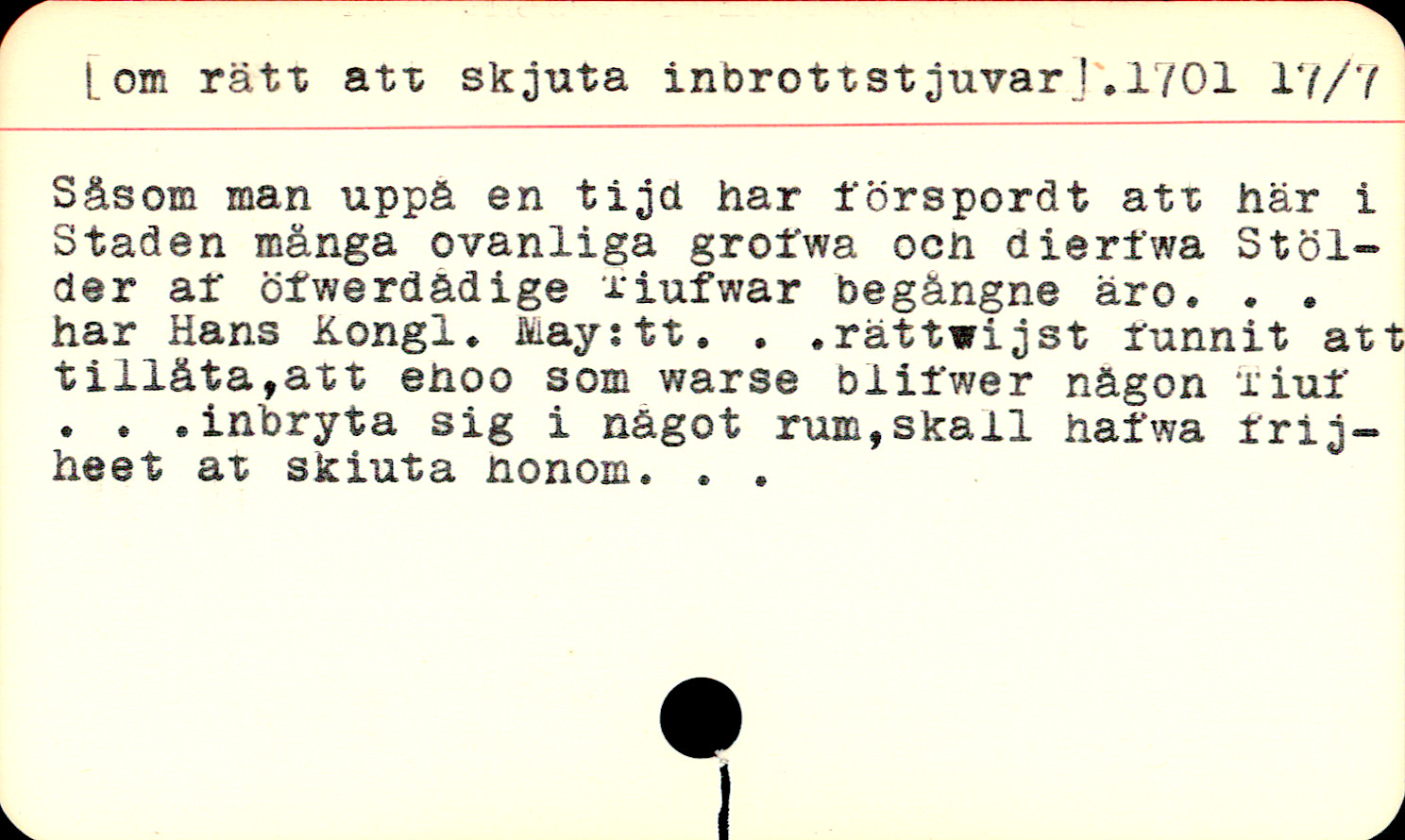 Catalogue Card