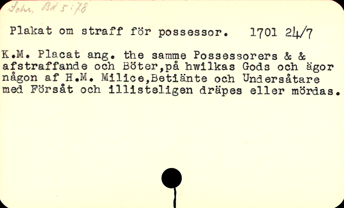 Catalogue Card