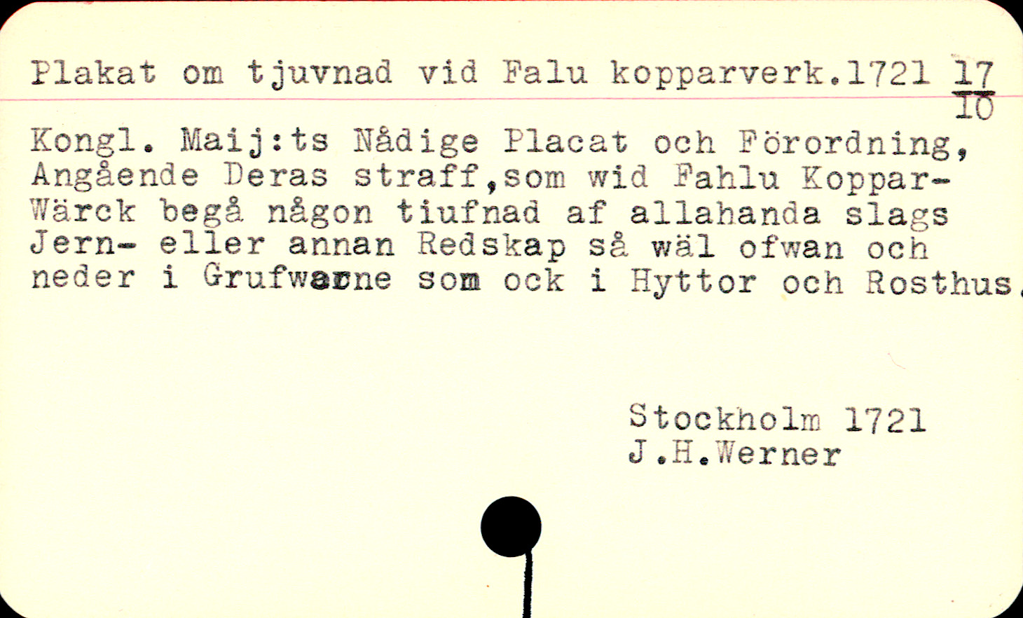 Catalogue Card